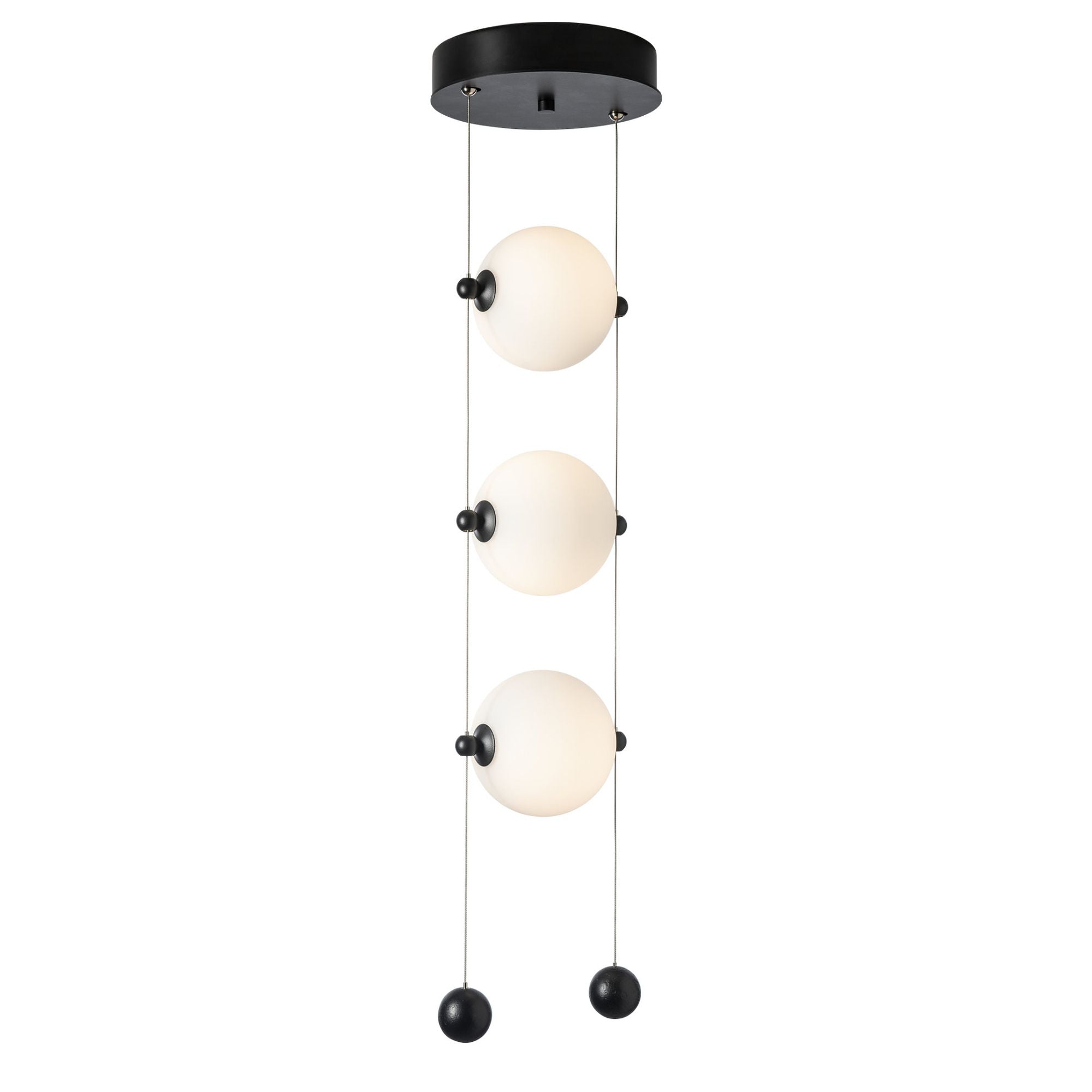Abacus 3-Light LED Pendant LED Opal Glass (GG) in Black