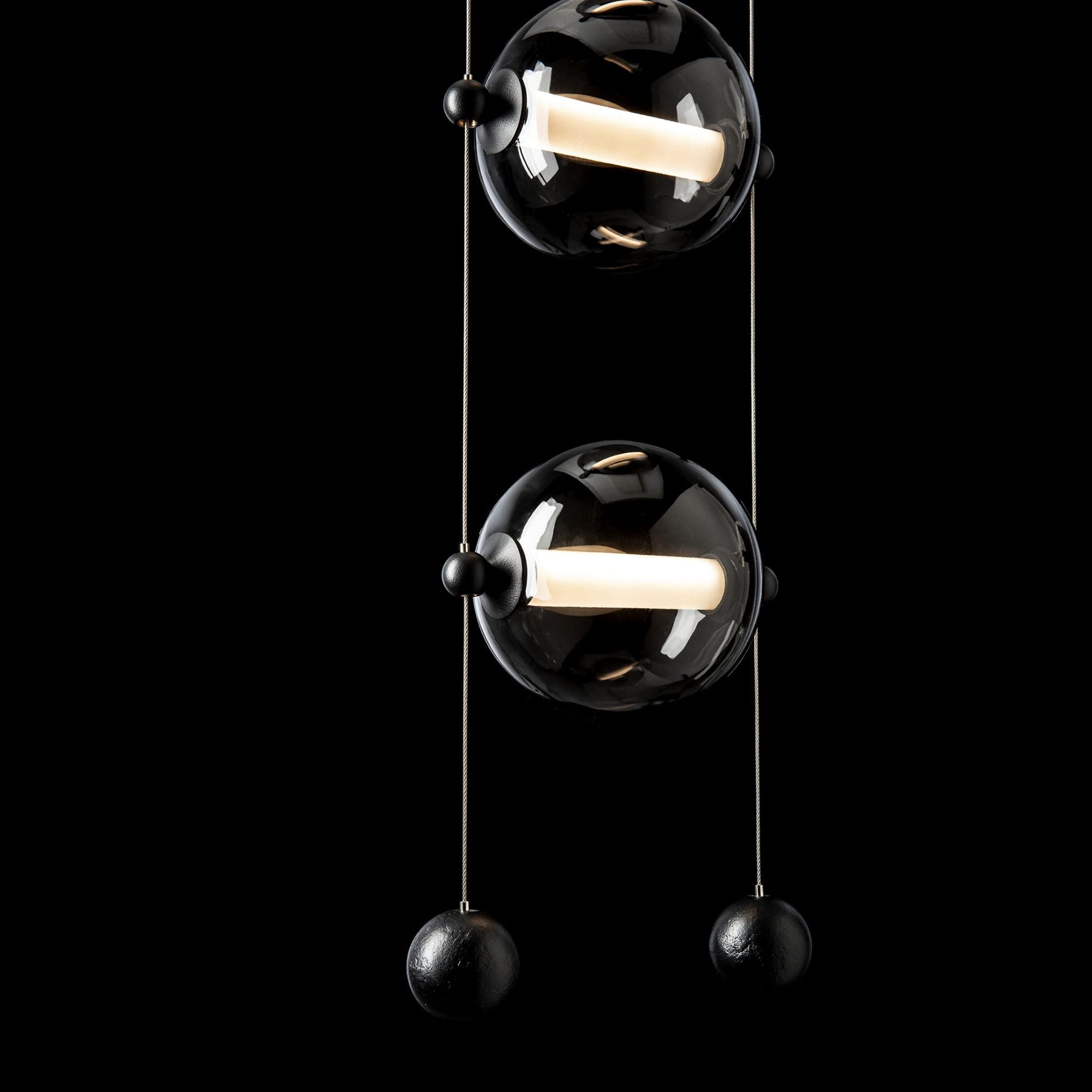 Abacus 3-Light LED Pendant LED Cool Grey Glass (YL) in Black