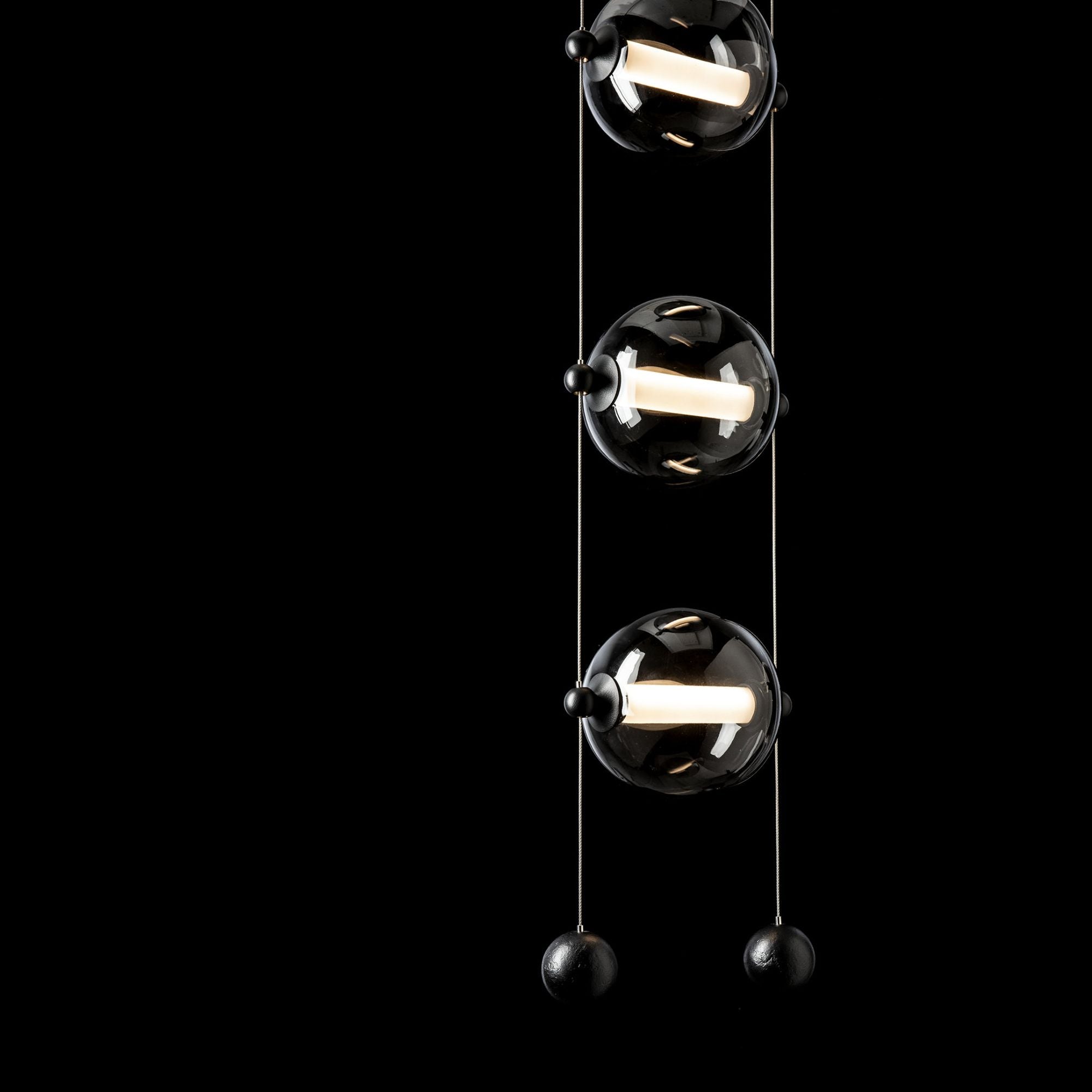 Abacus 3-Light LED Pendant LED Cool Grey Glass (YL) in Black