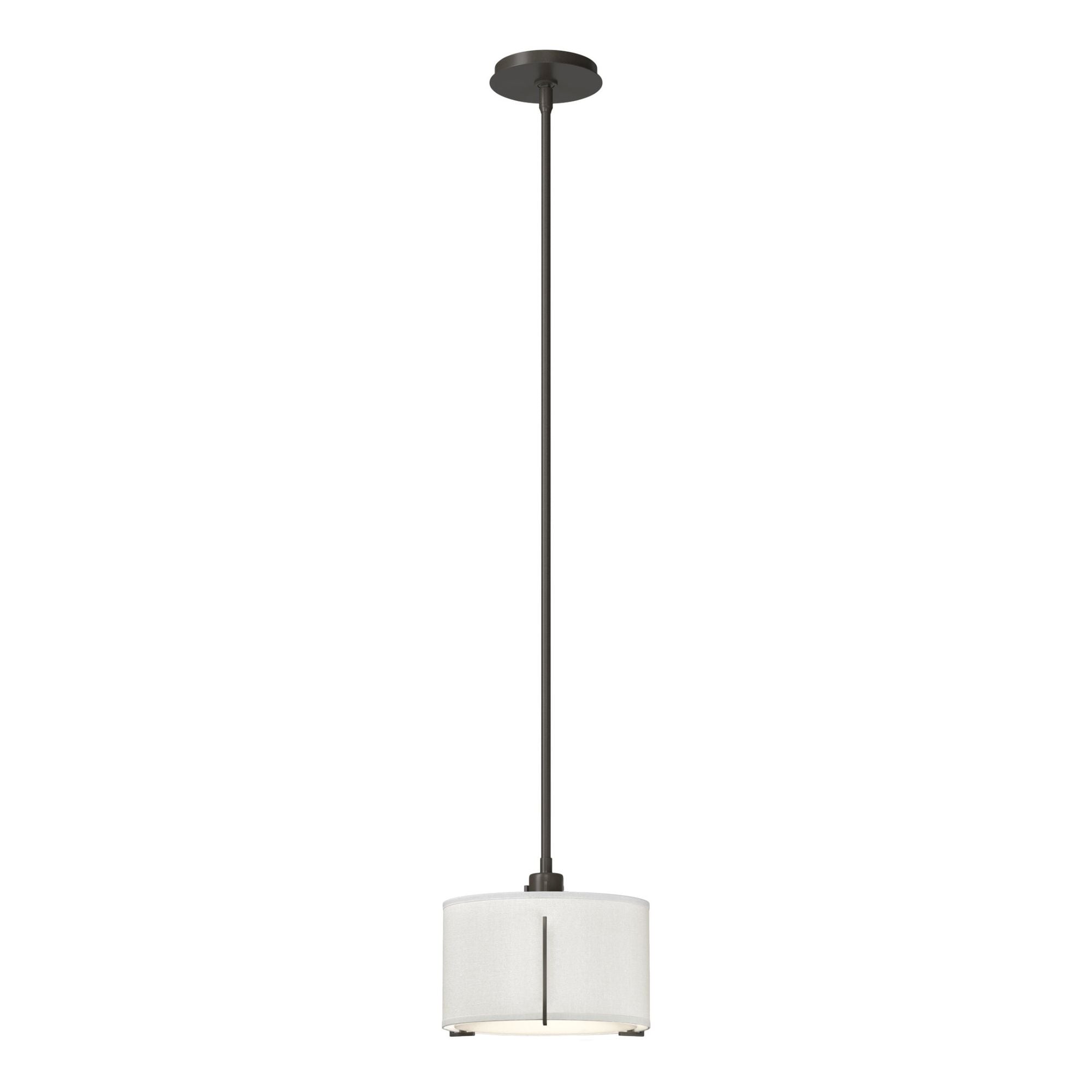 Exos Small Single Shade Pendant 1-Light Natural Anna Shade (SF) in Dark Smoke