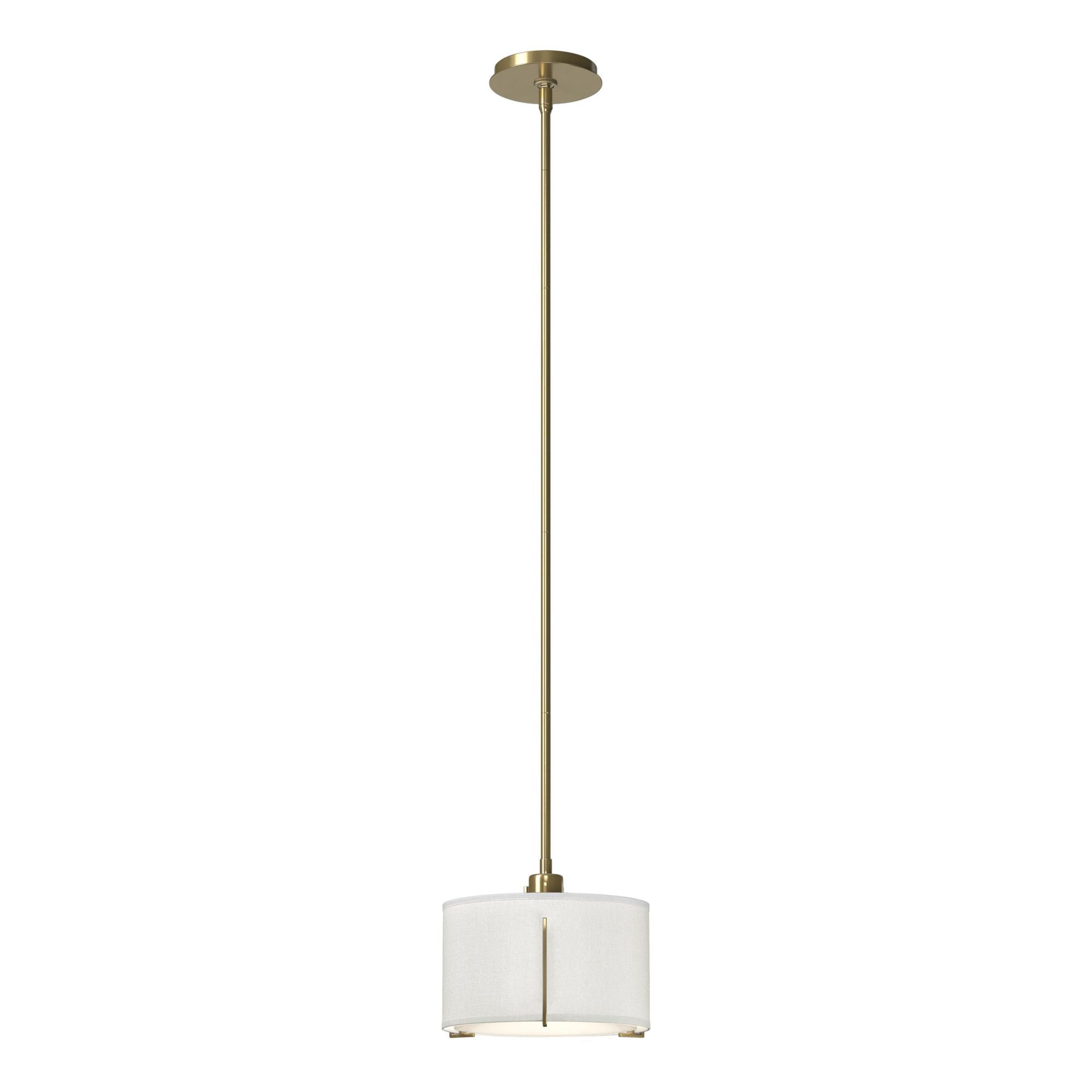 Exos Small Single Shade Pendant 1-Light Natural Anna Shade (SF) in Modern Brass