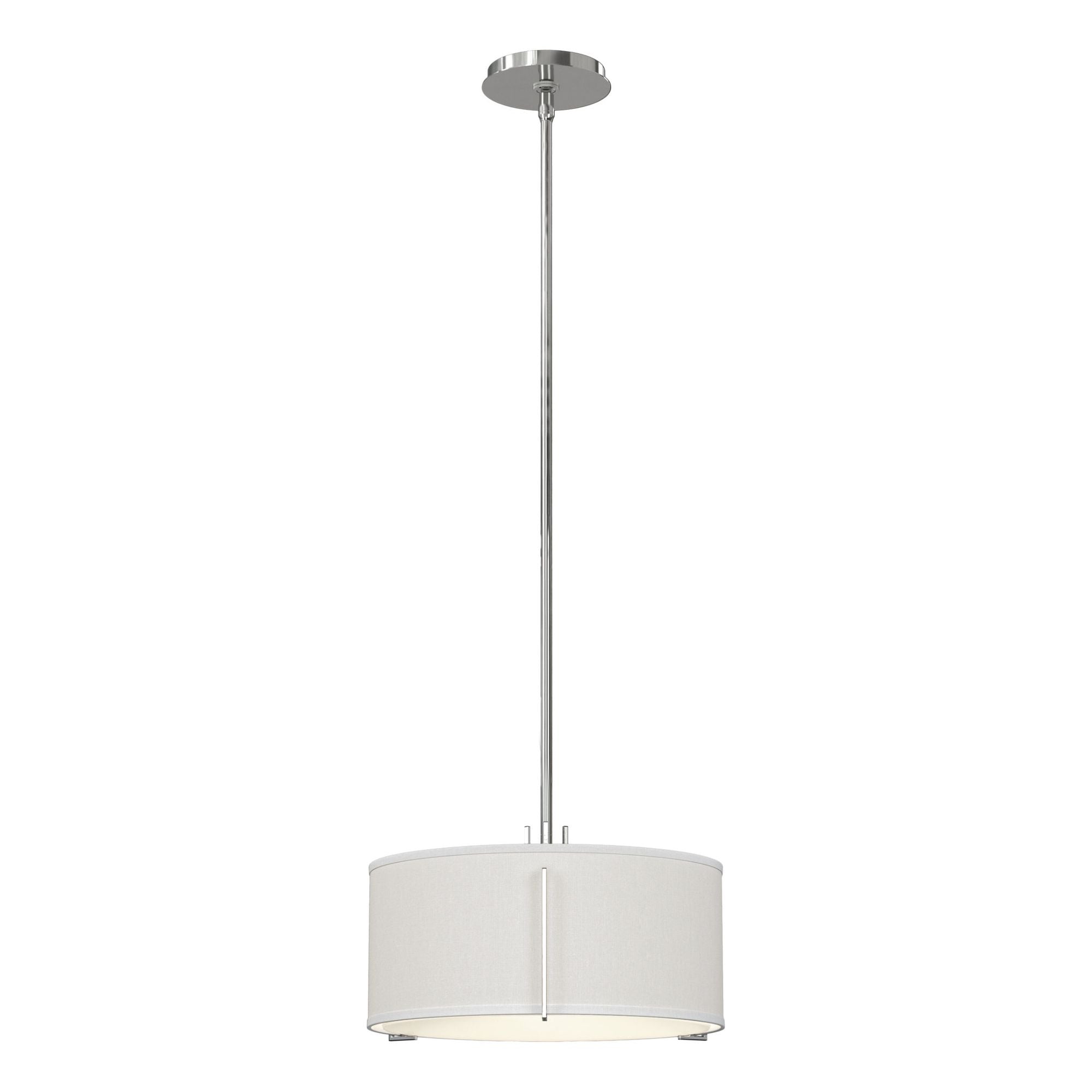 Exos Single Shade Pendant 3-Light Natural Anna Shade (SF) in Sterling