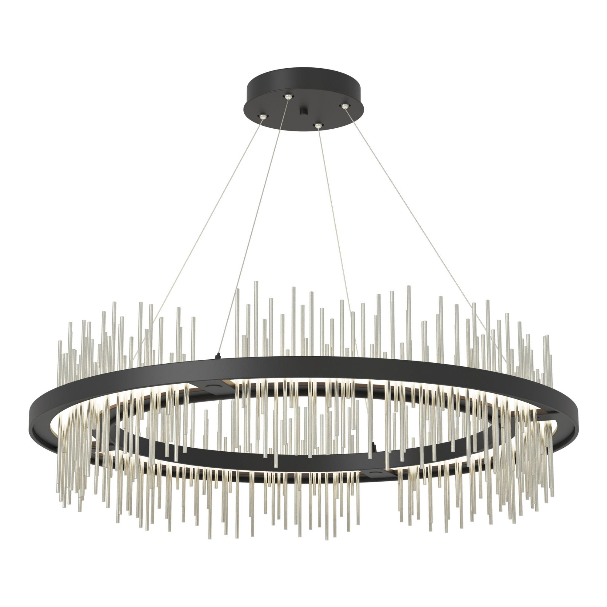 Gossamer Circular LED Pendant Sterling Accent LED in Black