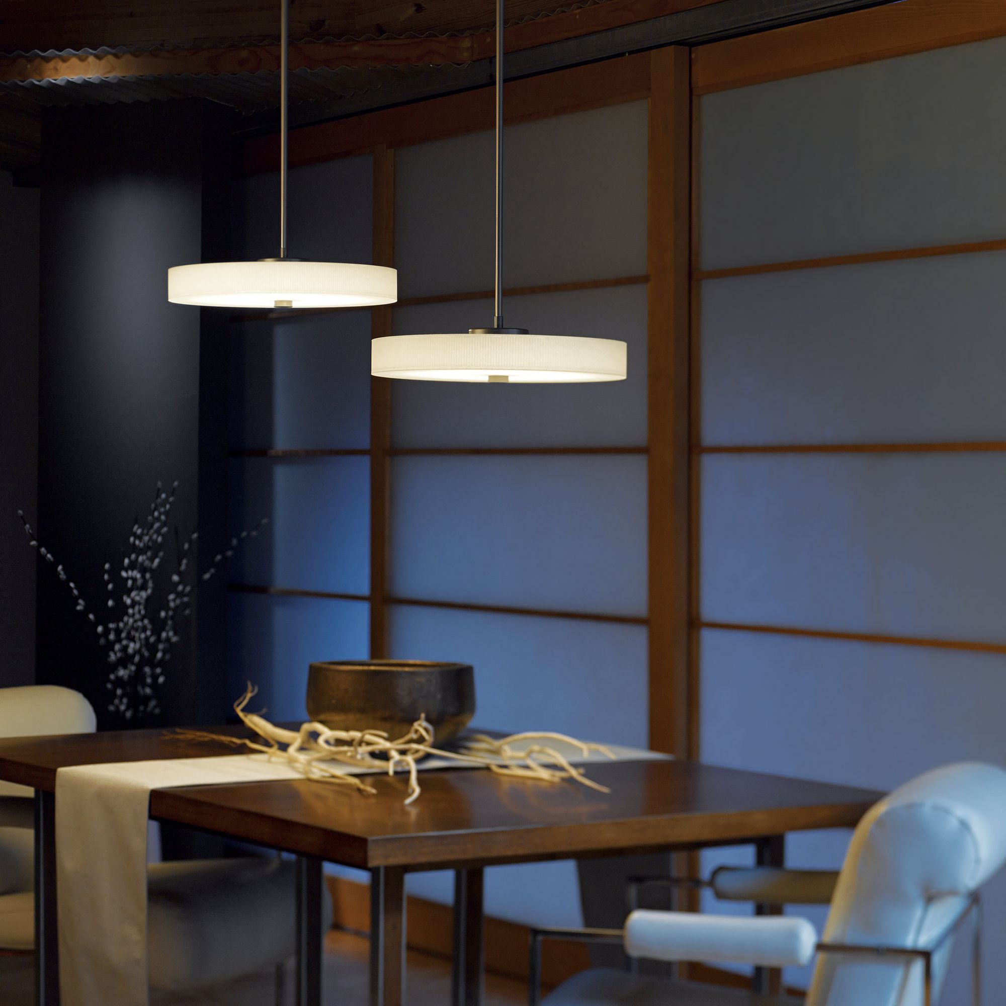 Disq LED Pendant LED Spun Frost (SH) in Dark Smoke