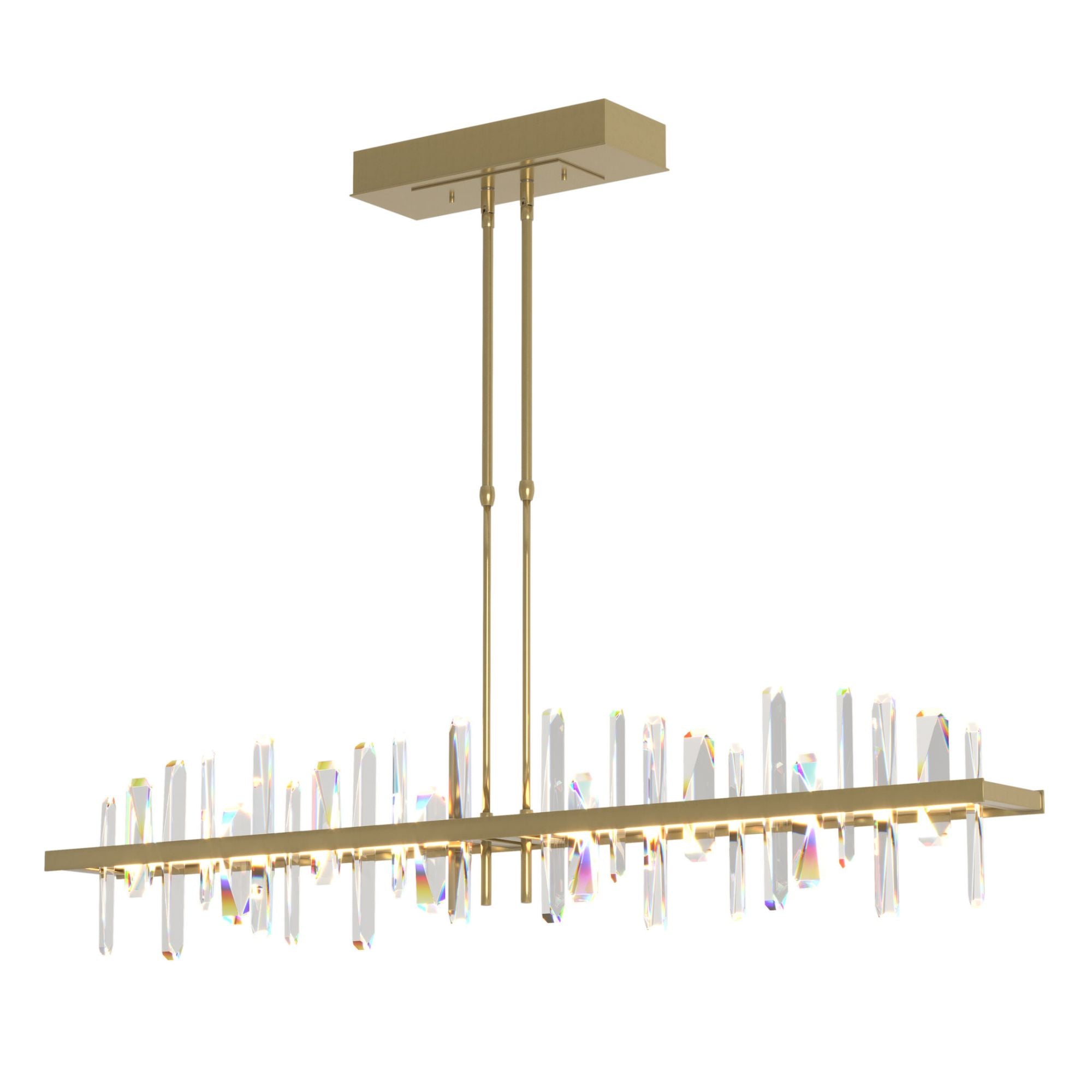 Solitude Large LED Pendant Crystal LED in Modern Brass