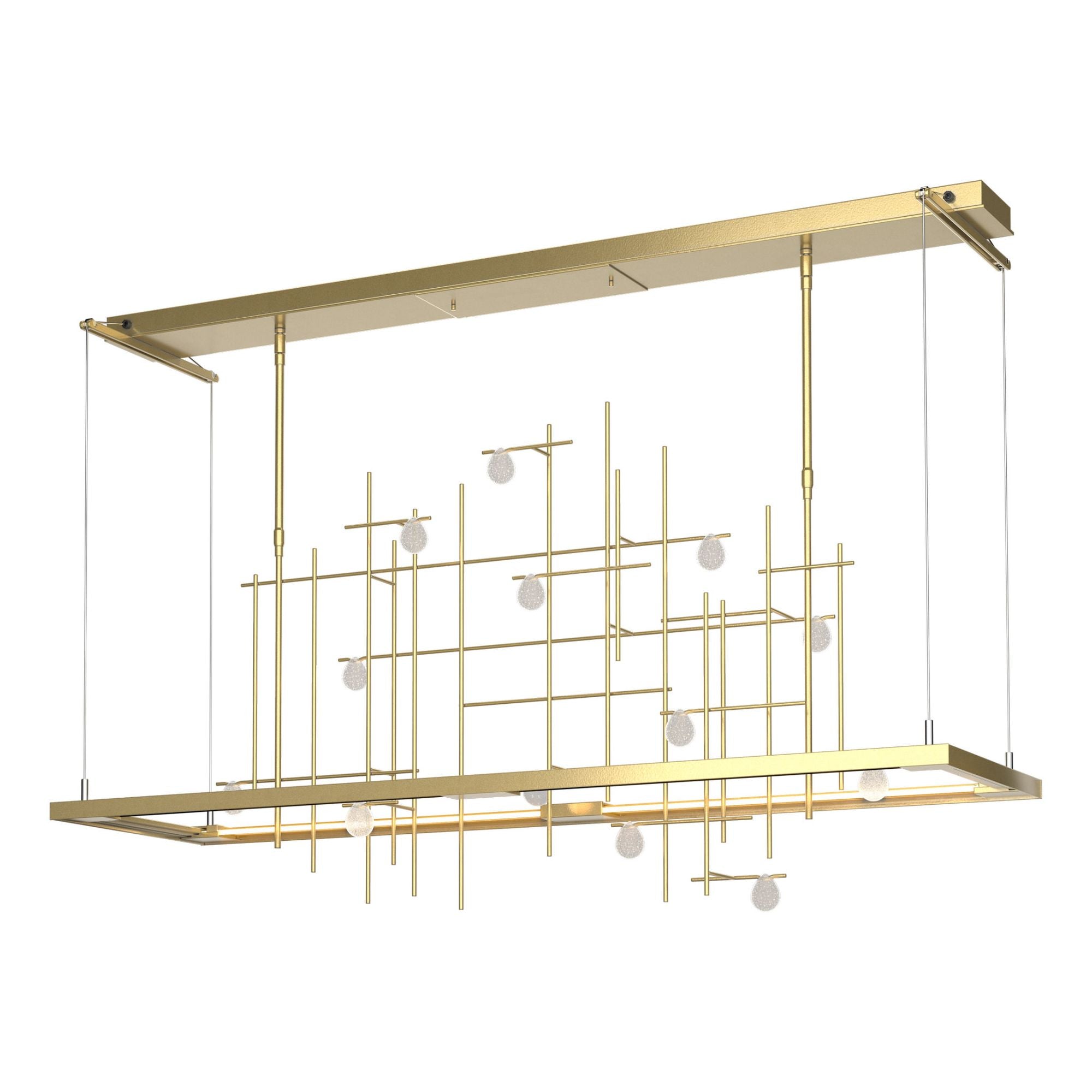 Spring LED Pendant LED Clear Bubble Glass (YG) in Modern Brass