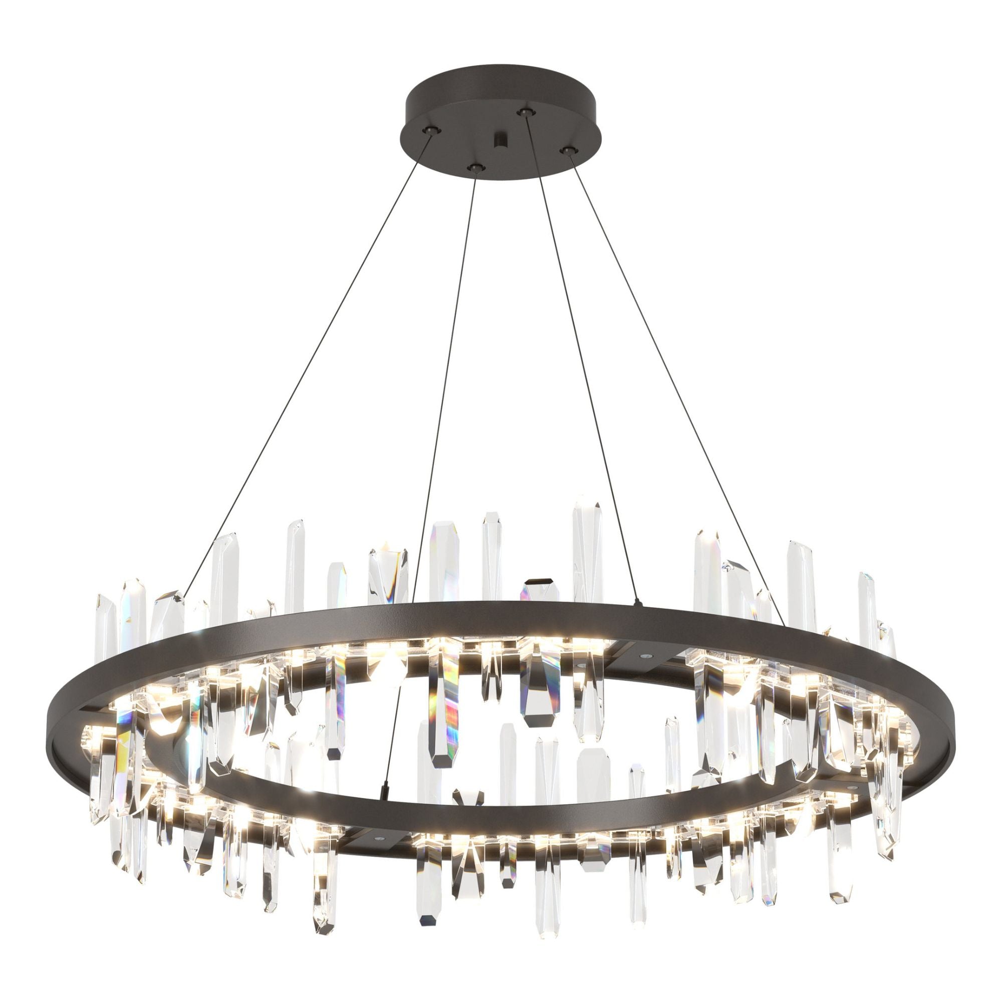 Solitude Circular LED Pendant Crystal LED in Oil Rubbed Bronze