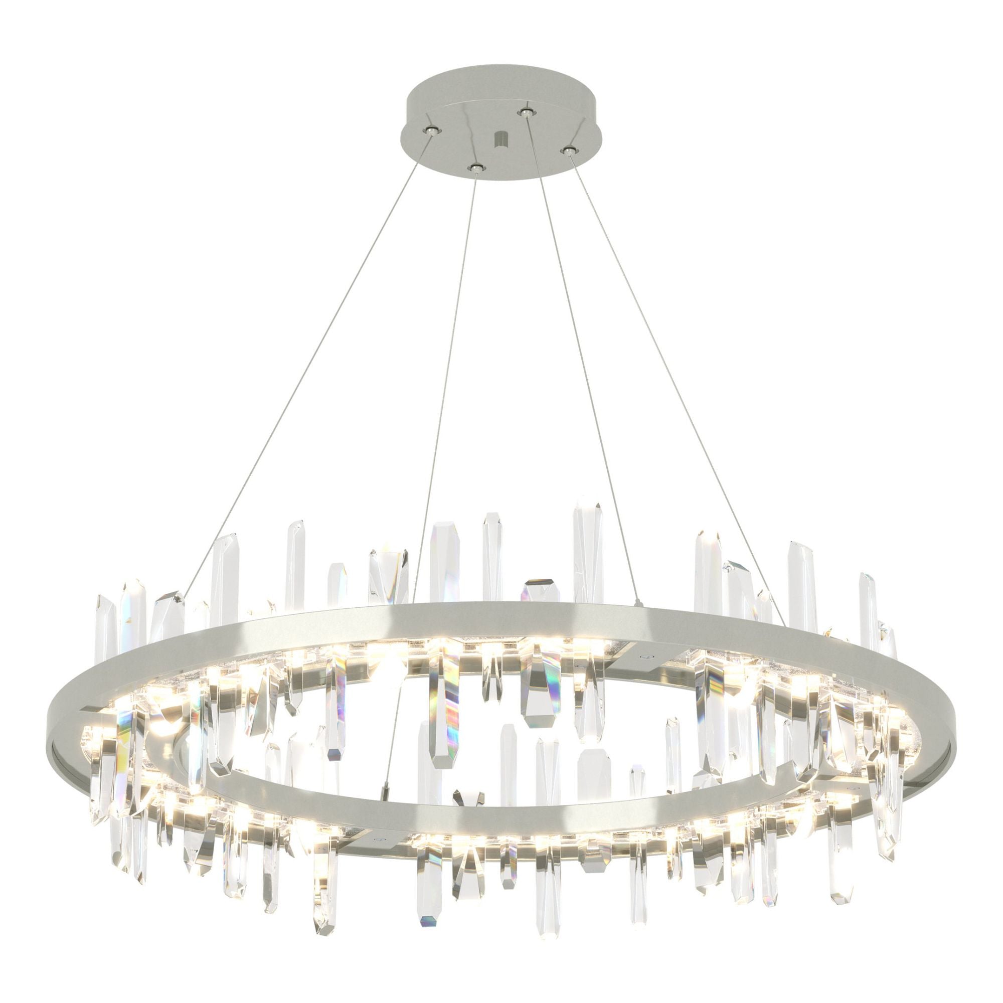 Solitude Circular LED Pendant Crystal LED in Sterling