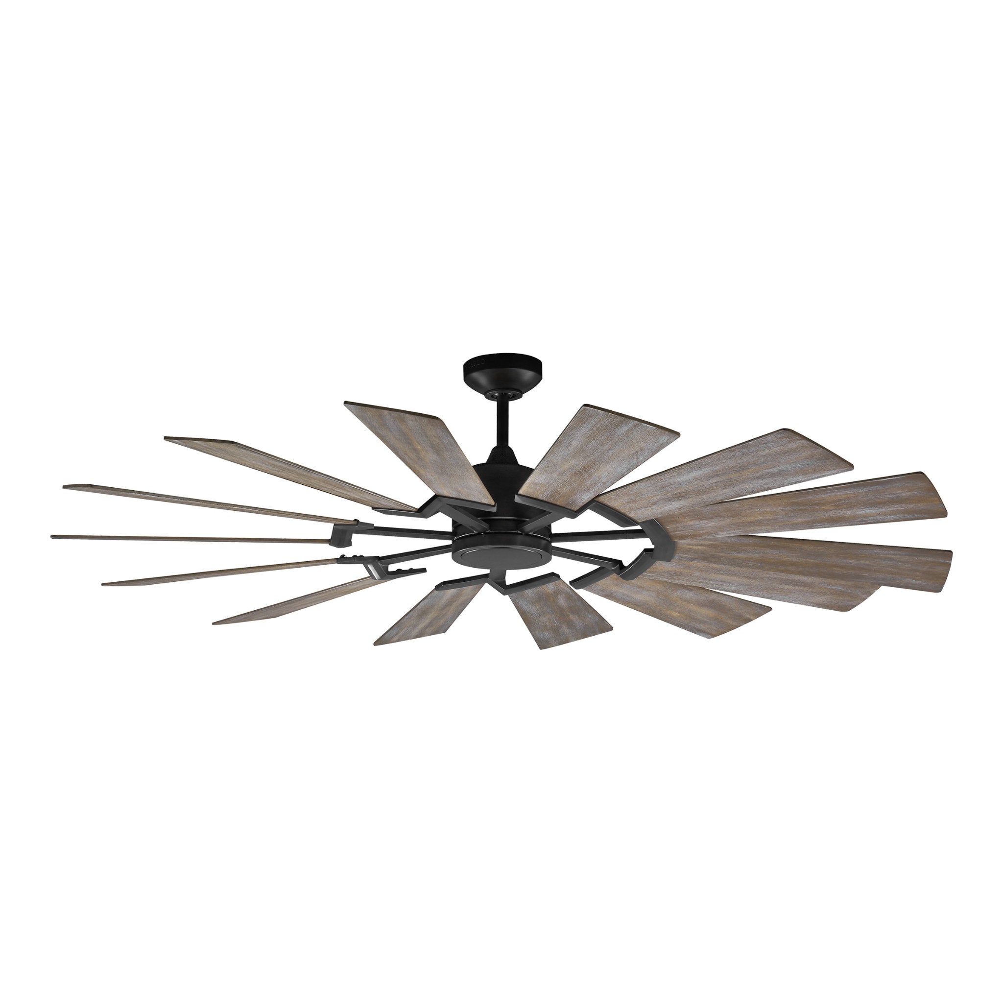 Prairie 62" LED Ceiling Fan in Aged Pewter w/ Distressed Grey Weathered Oak Blade D:62'' H:14 3/32''