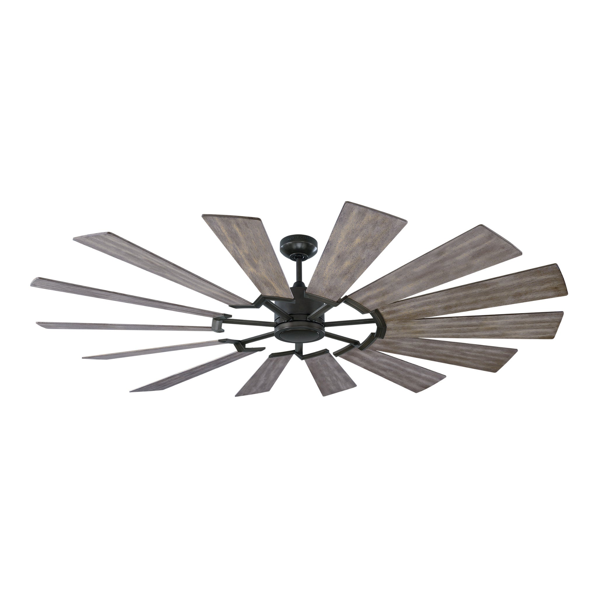 Prairie 72" LED Ceiling Fan in Aged Pewter w/ Distressed Grey Weathered Oak Blade D:72'' H:14 3/32''
