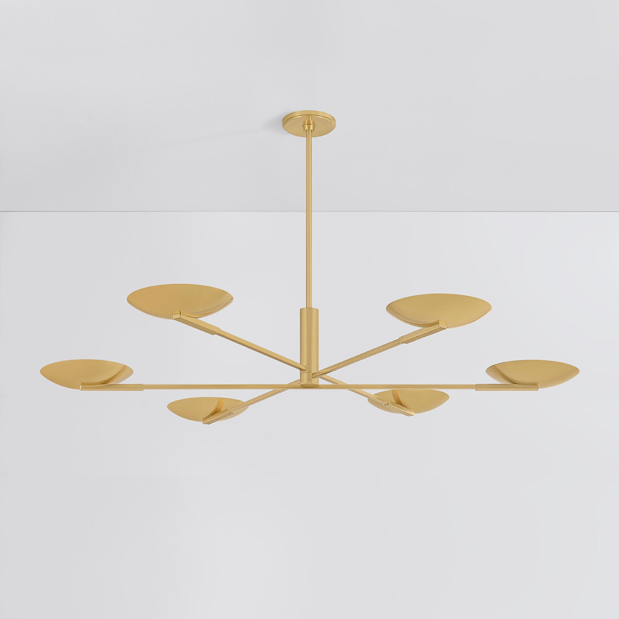 Johnson 6-Light Chandelier in Aged Brass 56W x 8.75H