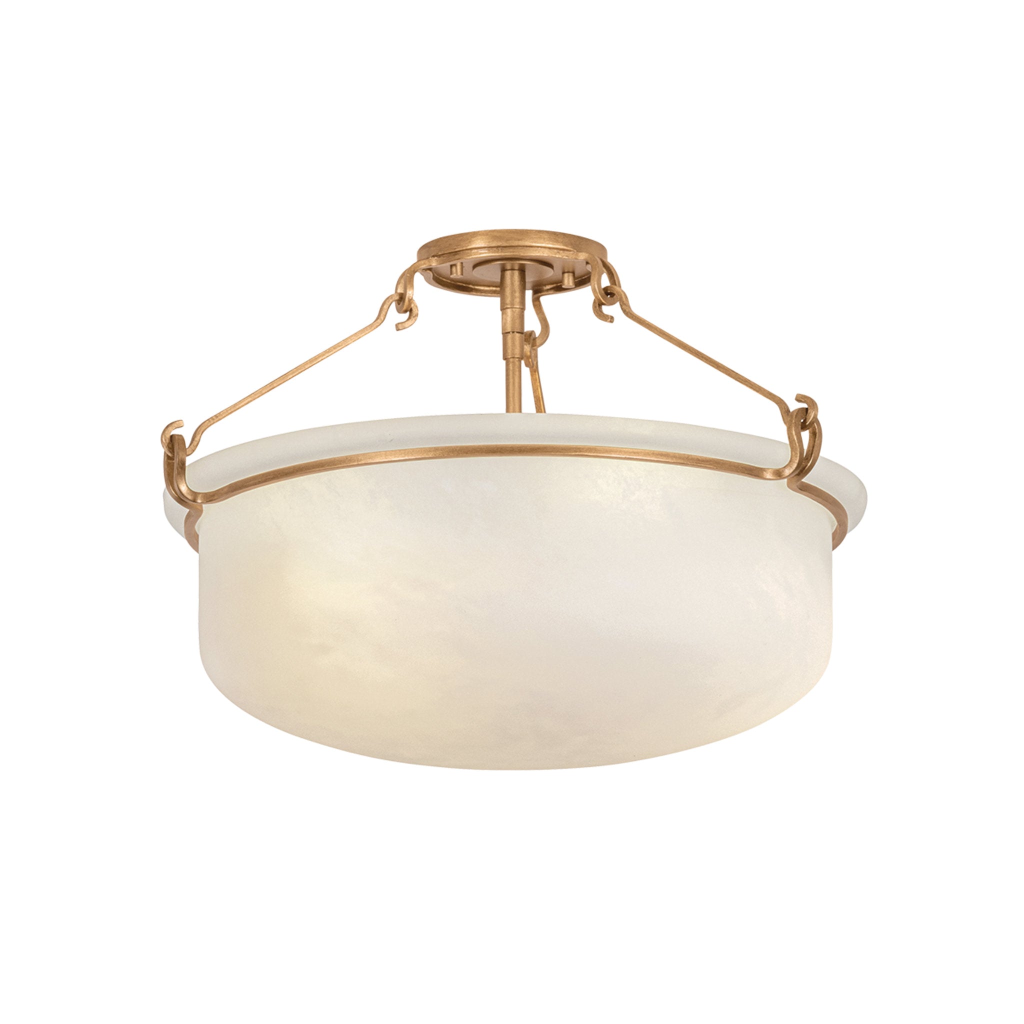 Lowerre 3-Light Semi Flush in Patina Gold Leaf 21.75W x 14.25H