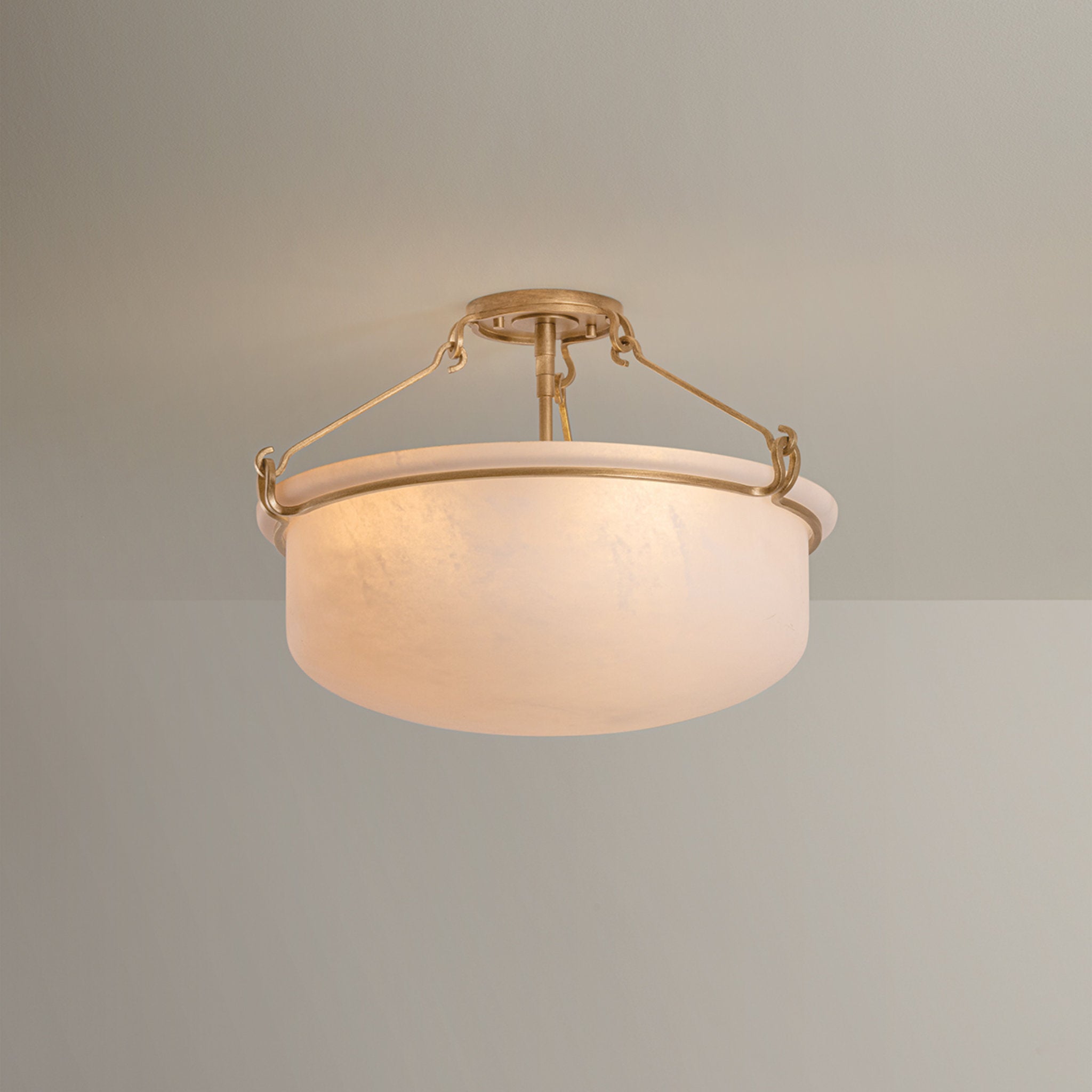 Lowerre 3-Light Semi Flush in Patina Gold Leaf 21.75W x 14.25H