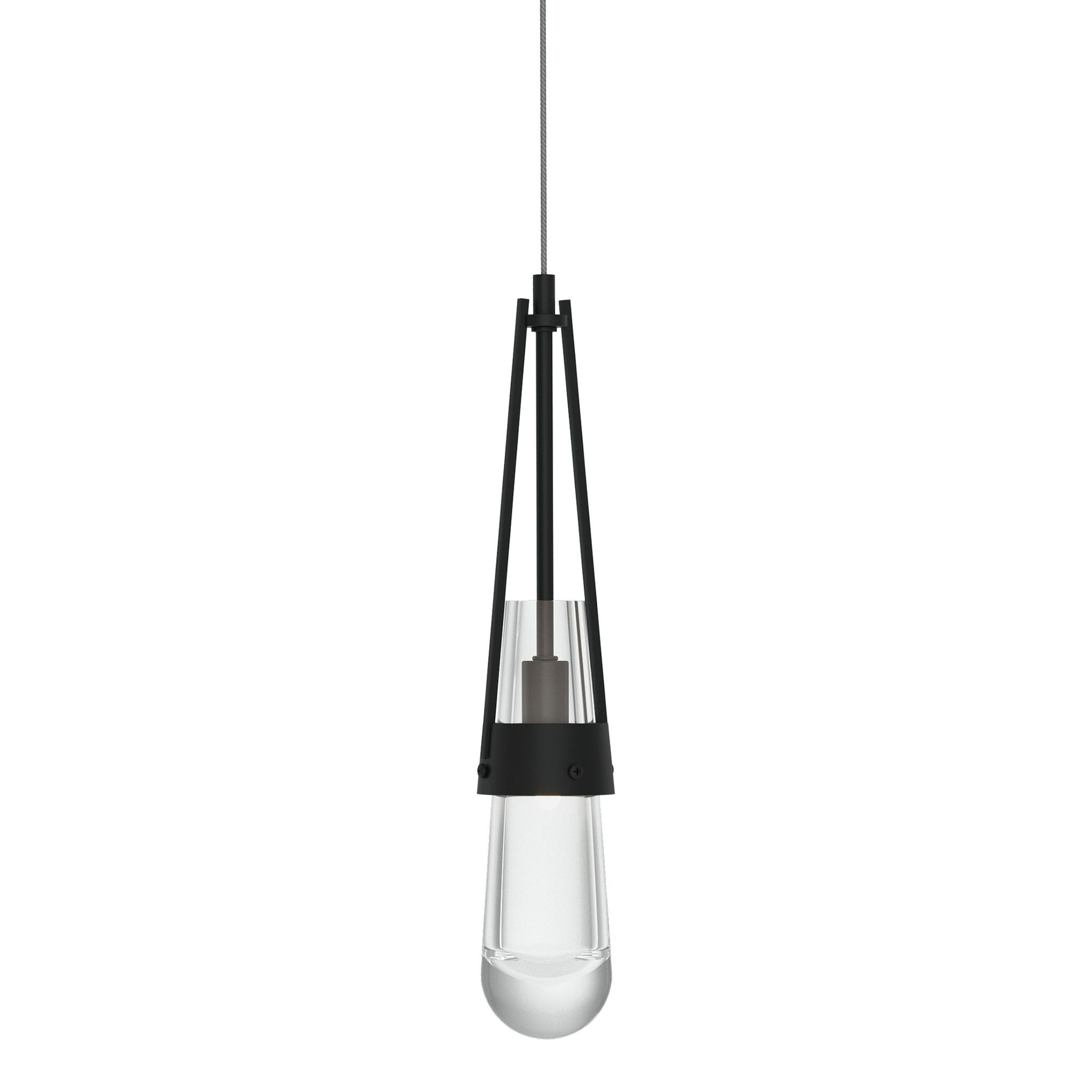 Link Clear Glass Low Voltage Mini Pendant 1-Light Clear Glass (ZM) in Black