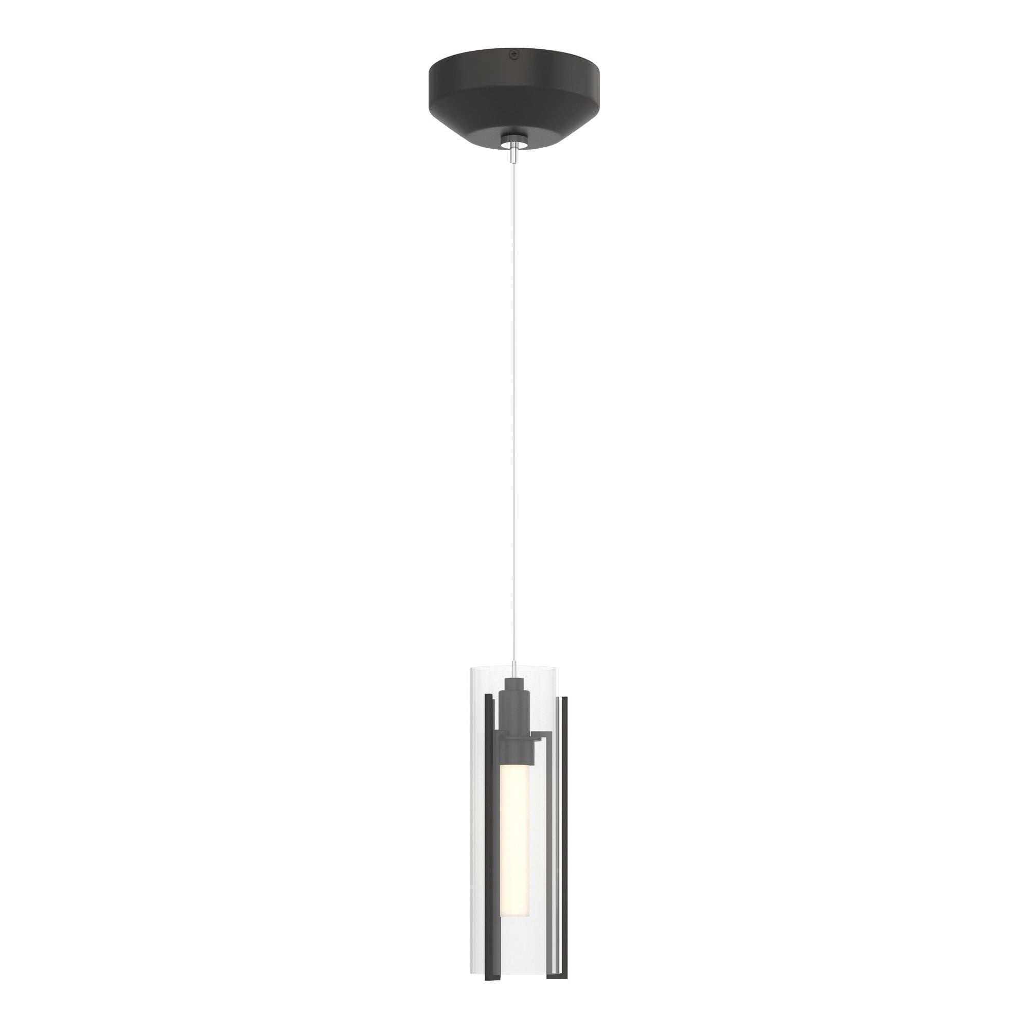 Exos Clear Glass Low Voltage Mini Pendant 1-Light Clear Glass (ZM) in Black