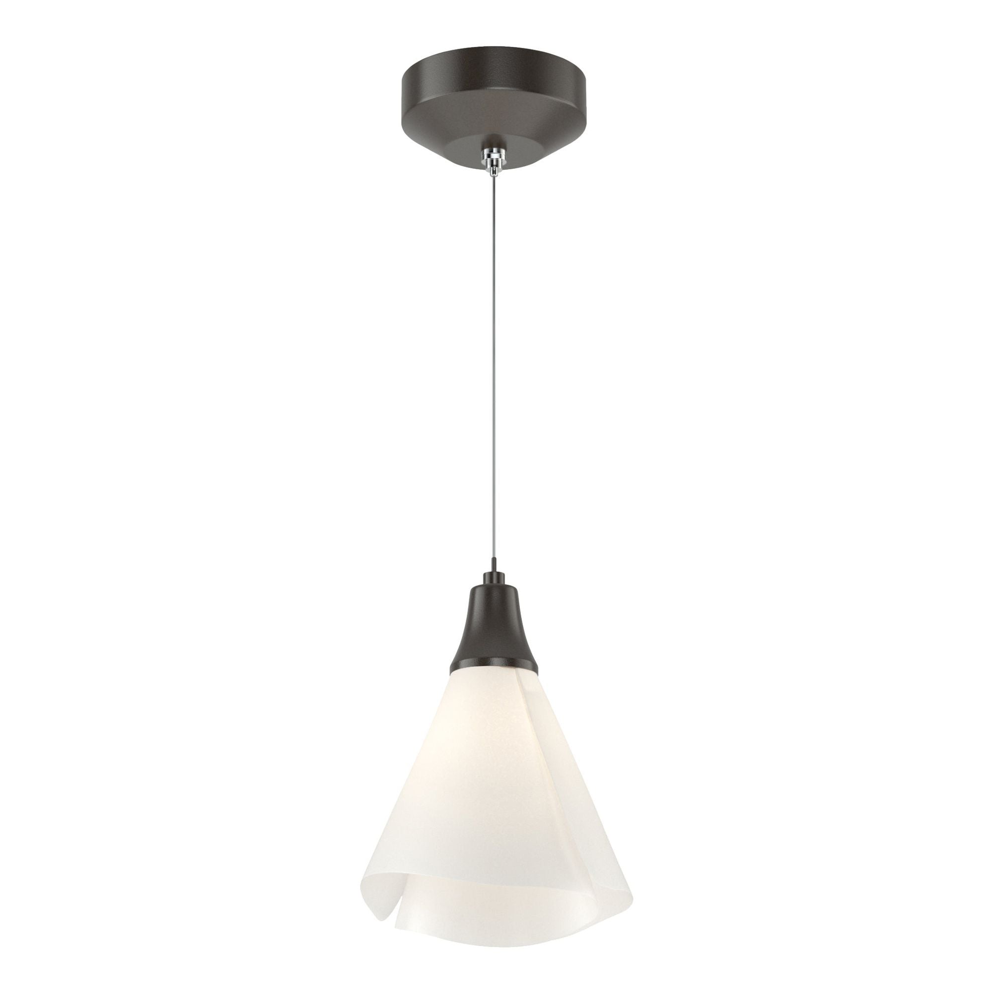 Mobius Low Voltage Mini Pendant 1-Light Spun Frost (SH) in Oil Rubbed Bronze