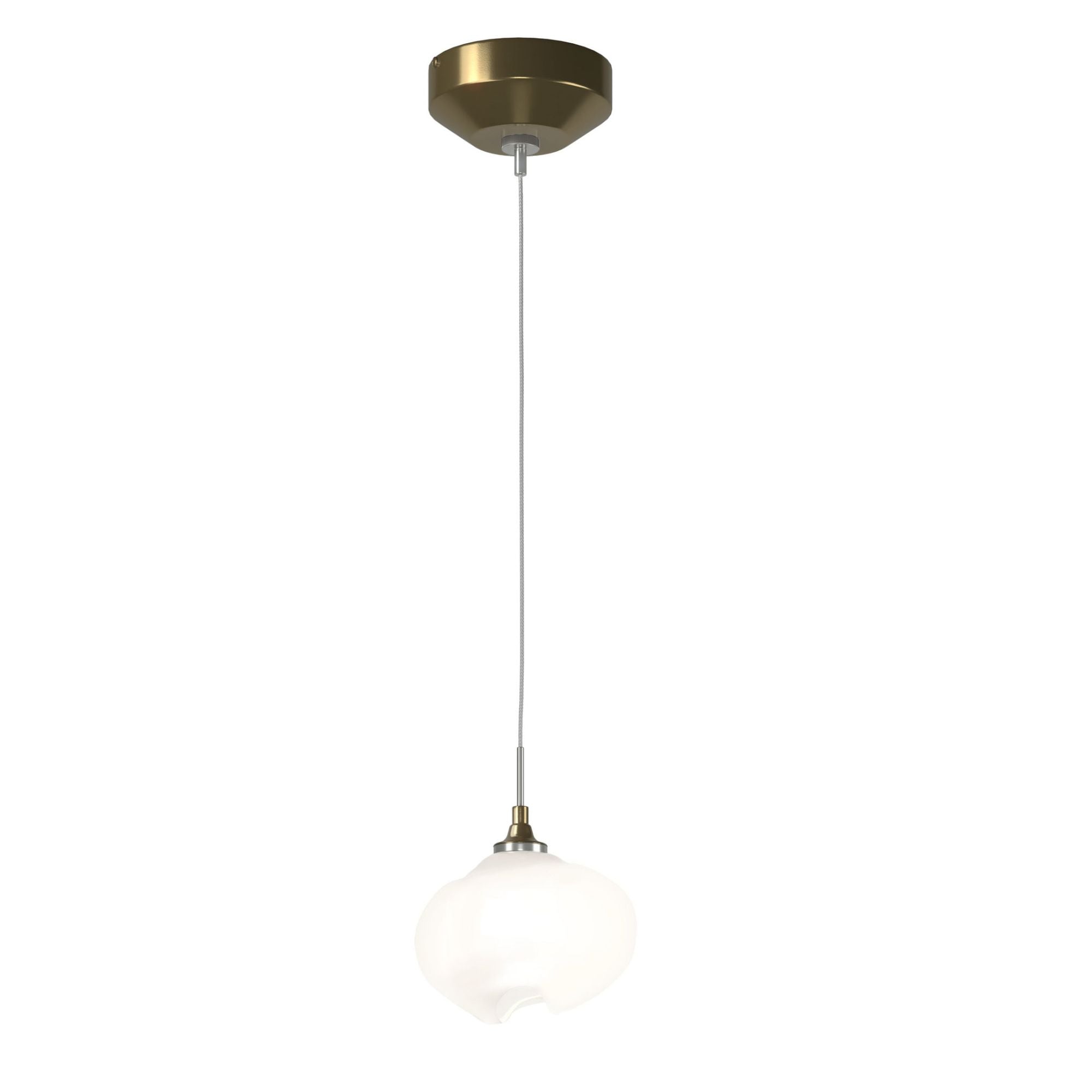 Ume Low Voltage Mini Pendant 1-Light Frosted Glass (FD) in Modern Brass