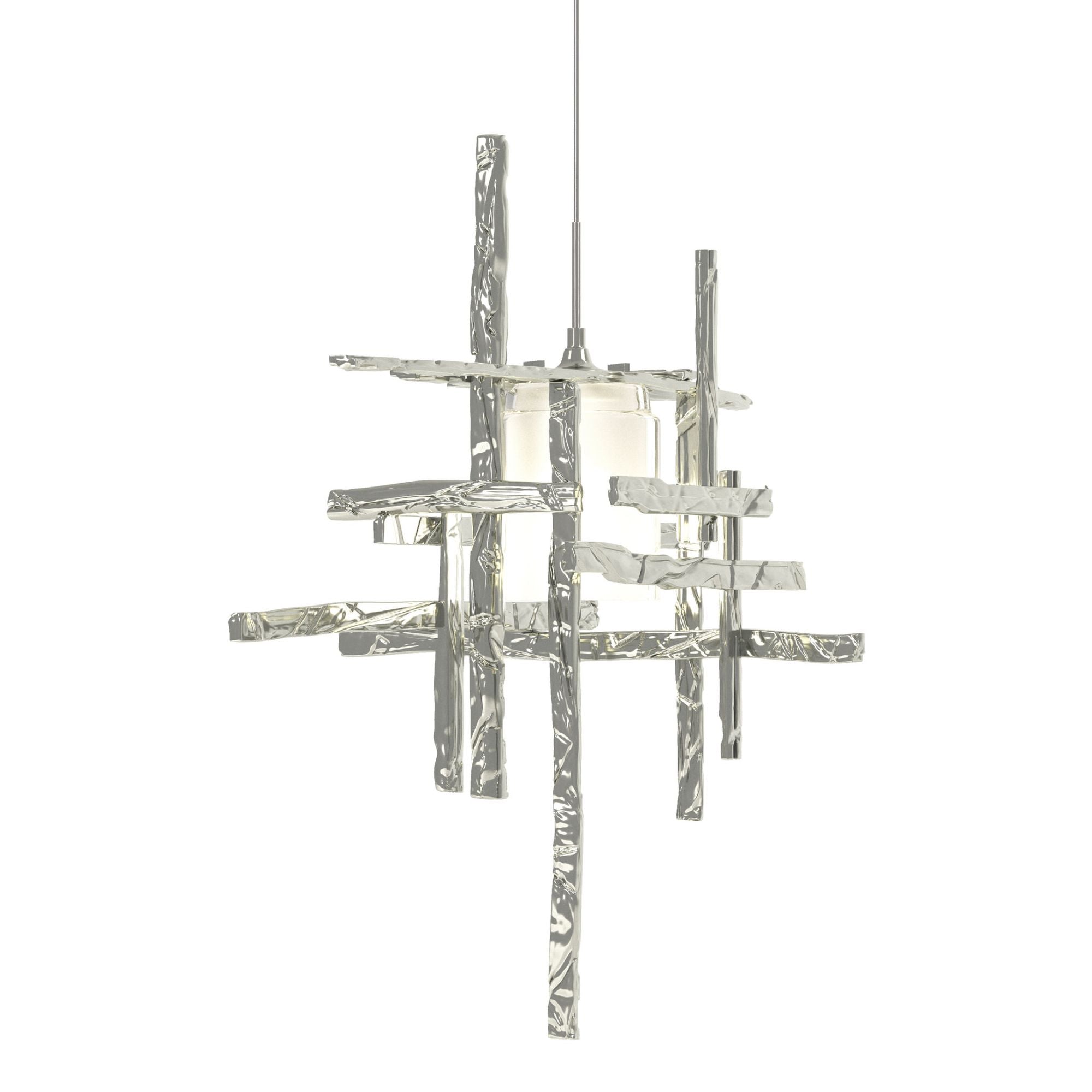 Tura Frosted Glass Low Voltage Mini Pendant 1-Light Cast Glass (YC) in Sterling