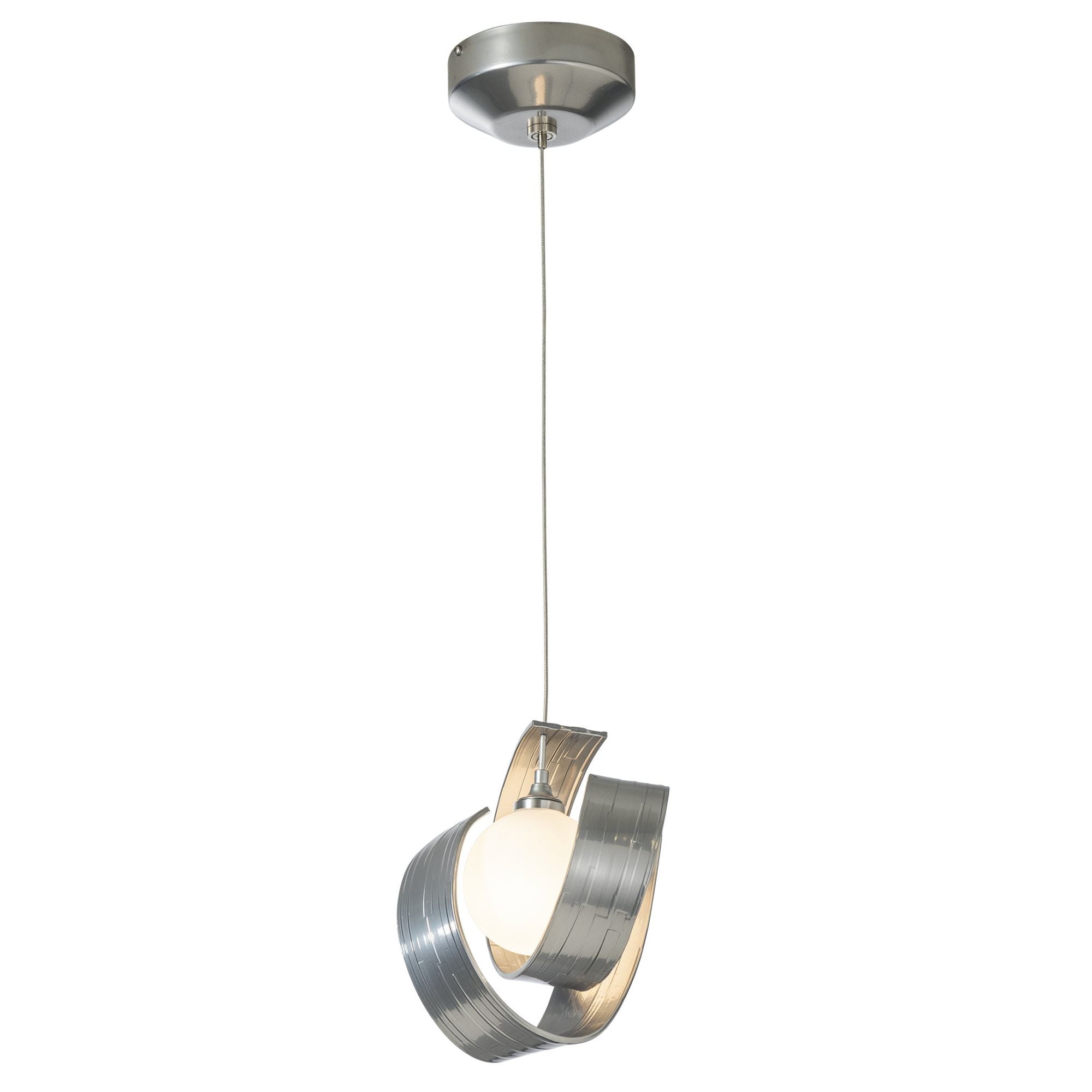 Riza Low Voltage Mini Pendant 1-Light Opal Glass (GG) in Sterling