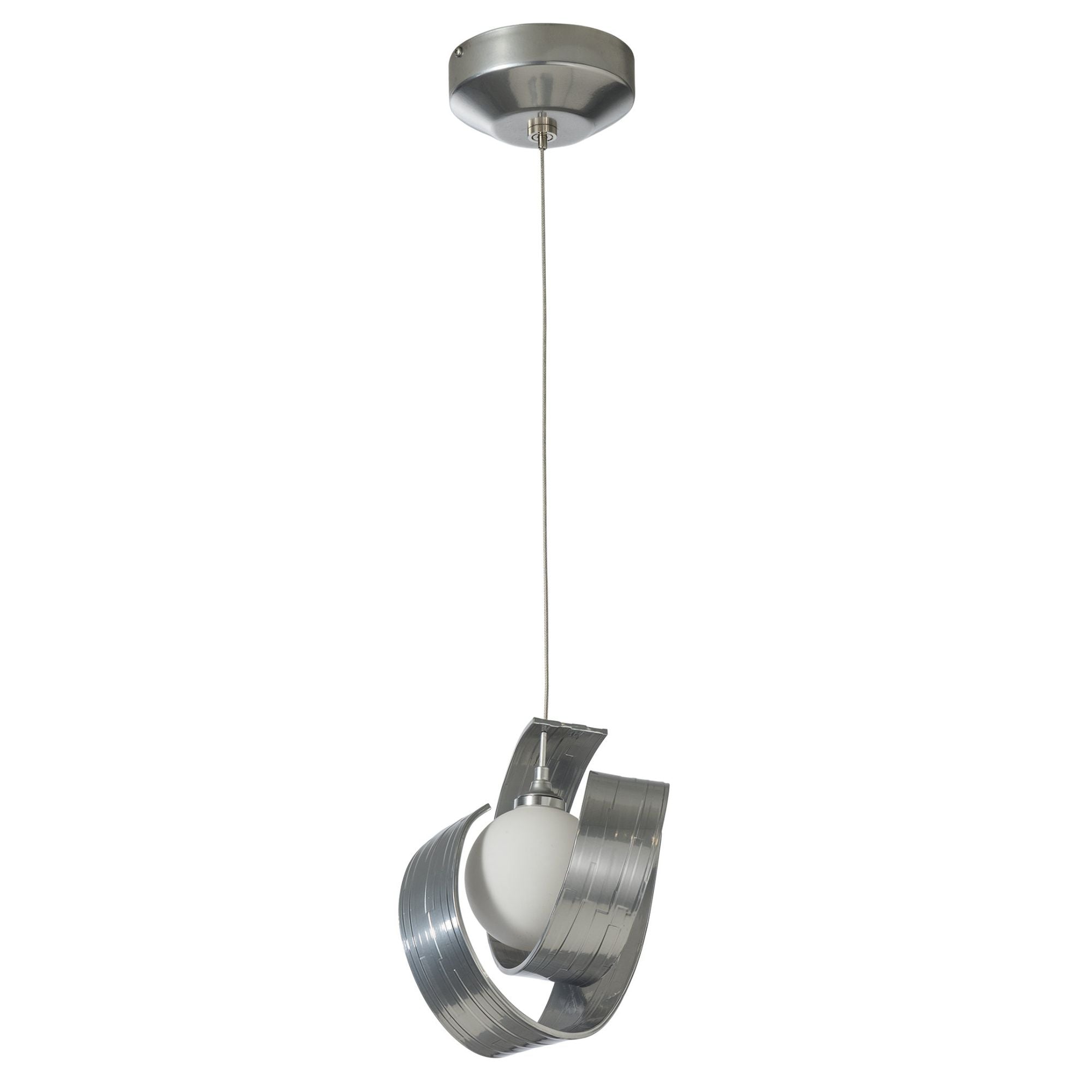 Riza Low Voltage Mini Pendant 1-Light Opal Glass (GG) in Sterling