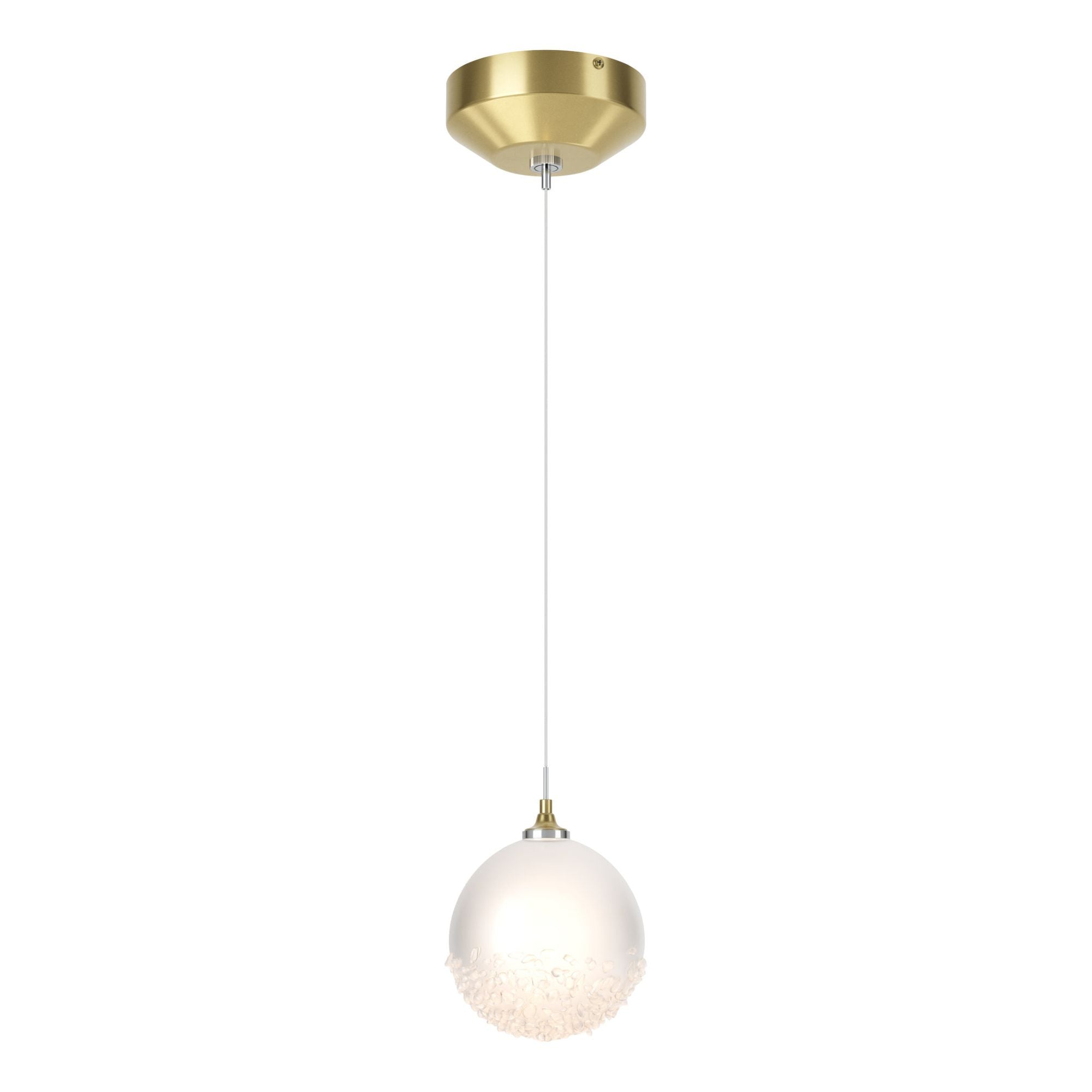 Fritz Globe 1-Light Mini Pendant 1-Light Frosted Glass (FD) in Modern Brass