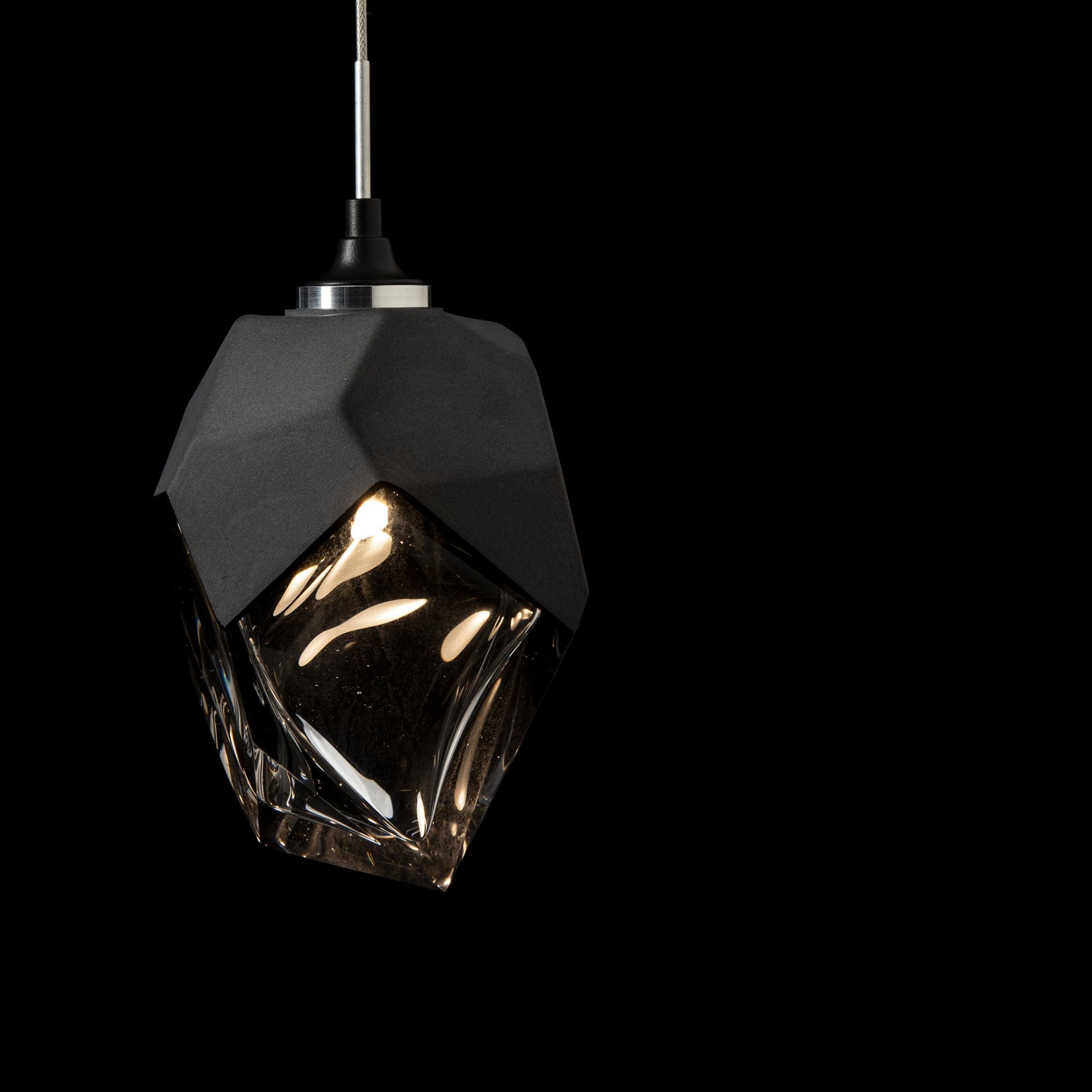 Chrysalis 1-Light Small Pendant 1-Light Black Crystal (BP) in Black