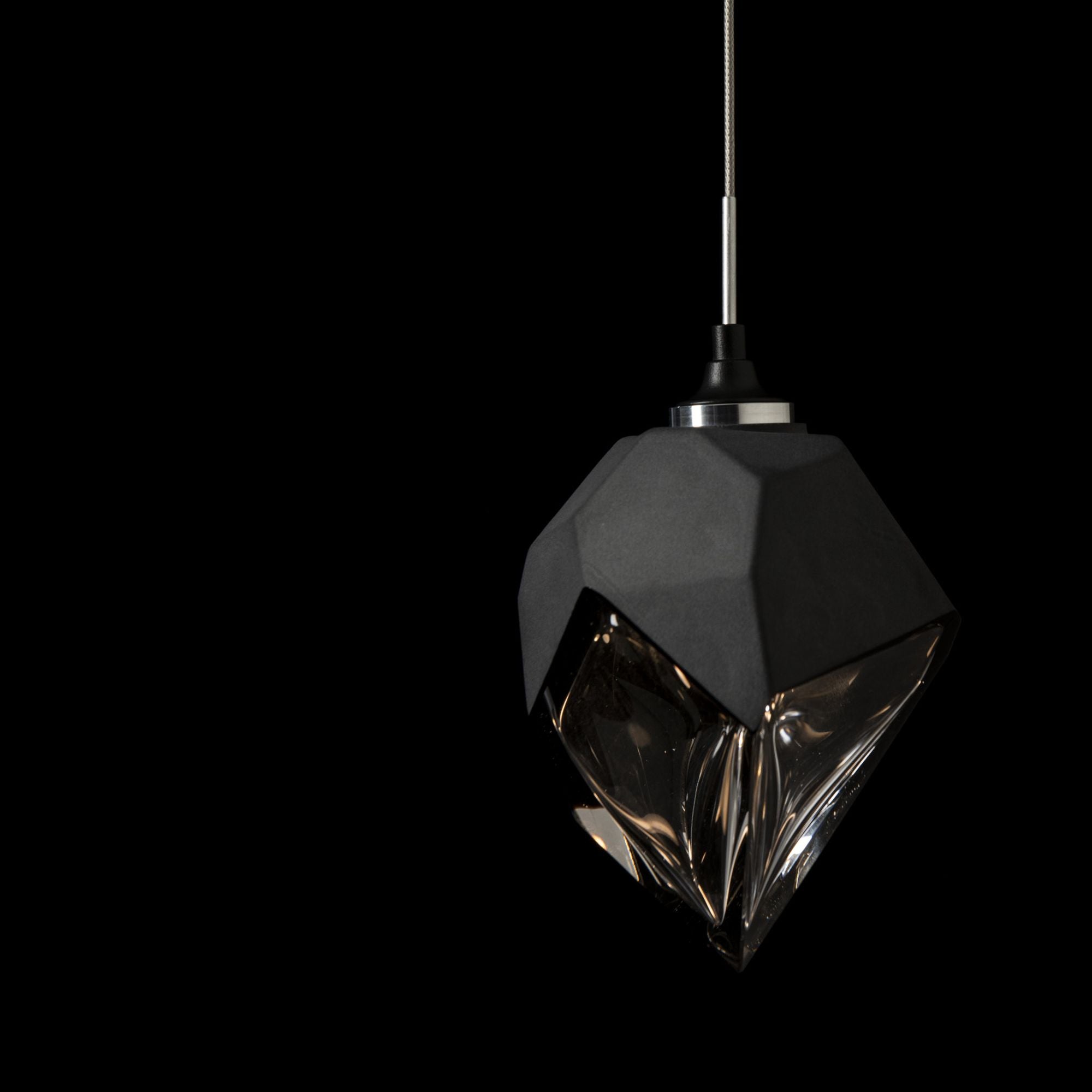 Chrysalis 1-Light Small Pendant 1-Light Black Crystal (BP) in Black