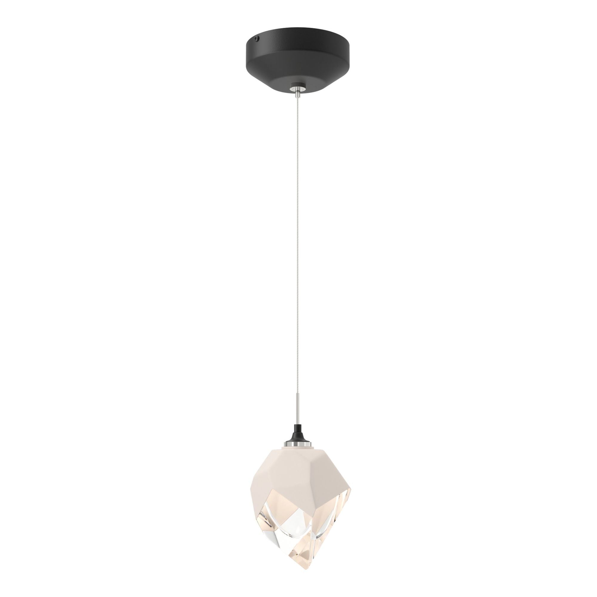 Chrysalis 1-Light Small Pendant 1-Light White Crystal (WP) in Black