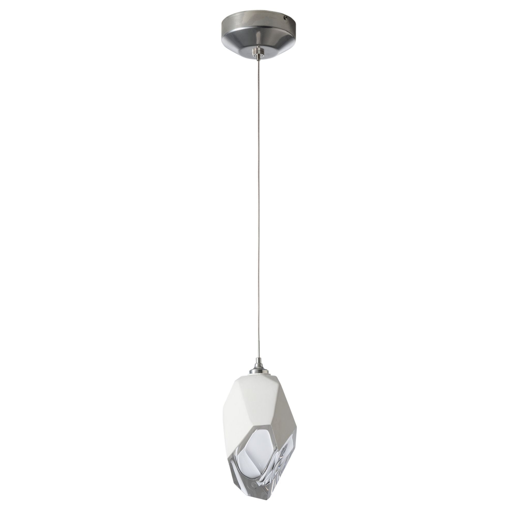 Chrysalis 1-Light Large Pendant 1-Light White Crystal (WP) in Sterling