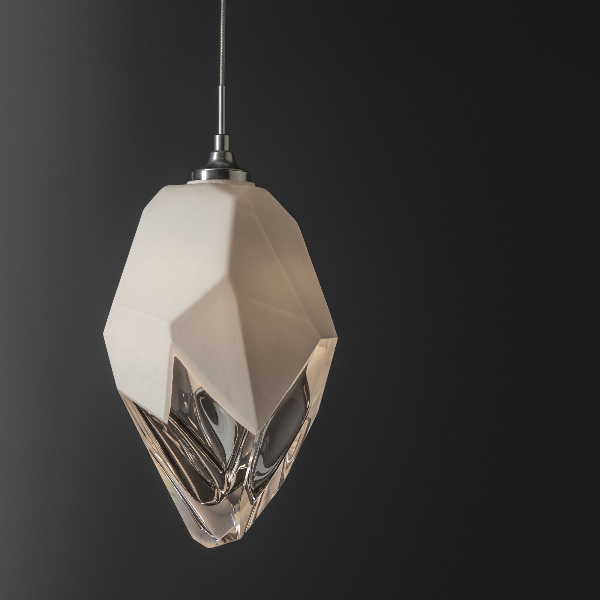 Chrysalis 1-Light Large Pendant 1-Light White Crystal (WP) in Sterling