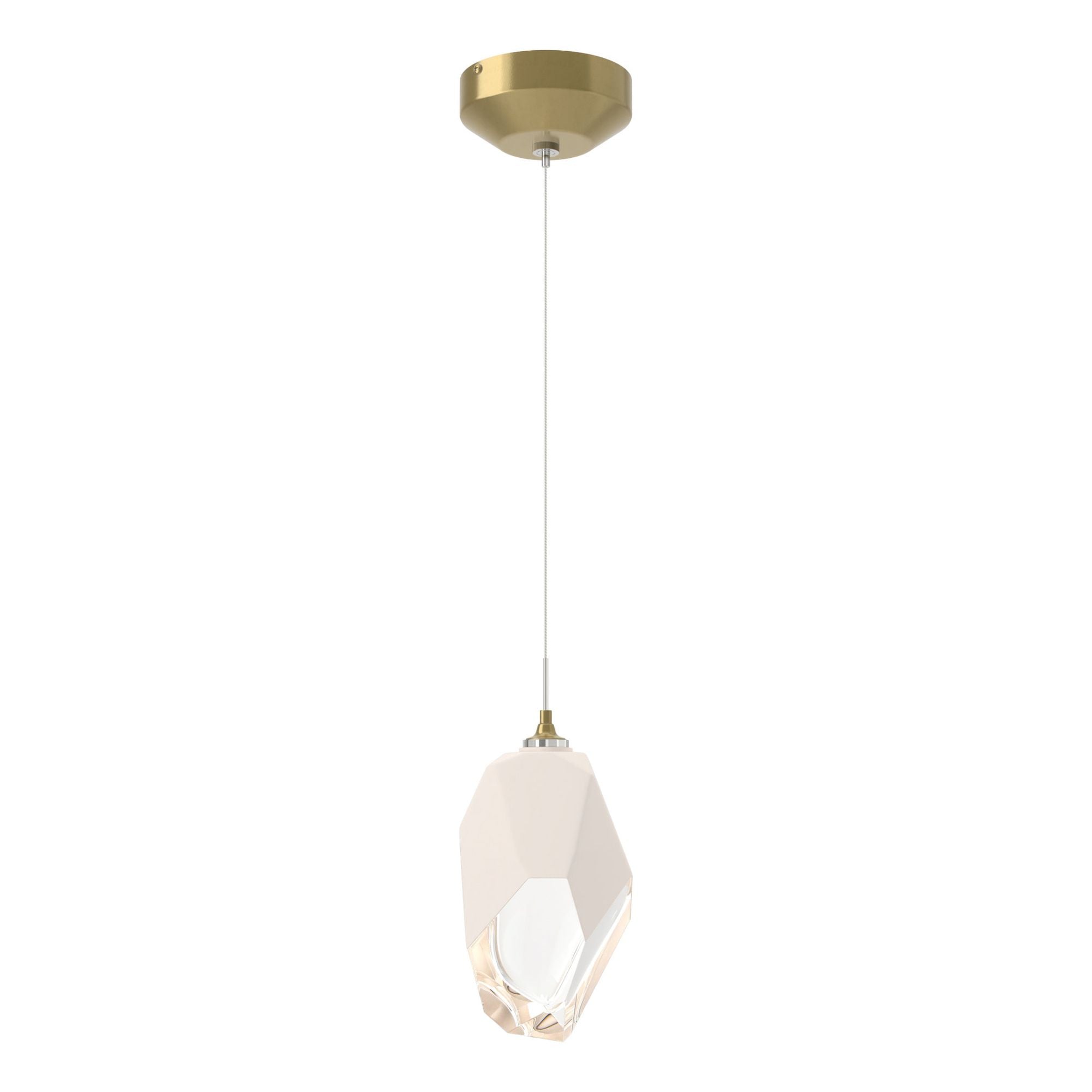 Chrysalis 1-Light Large Pendant 1-Light White Crystal (WP) in Modern Brass