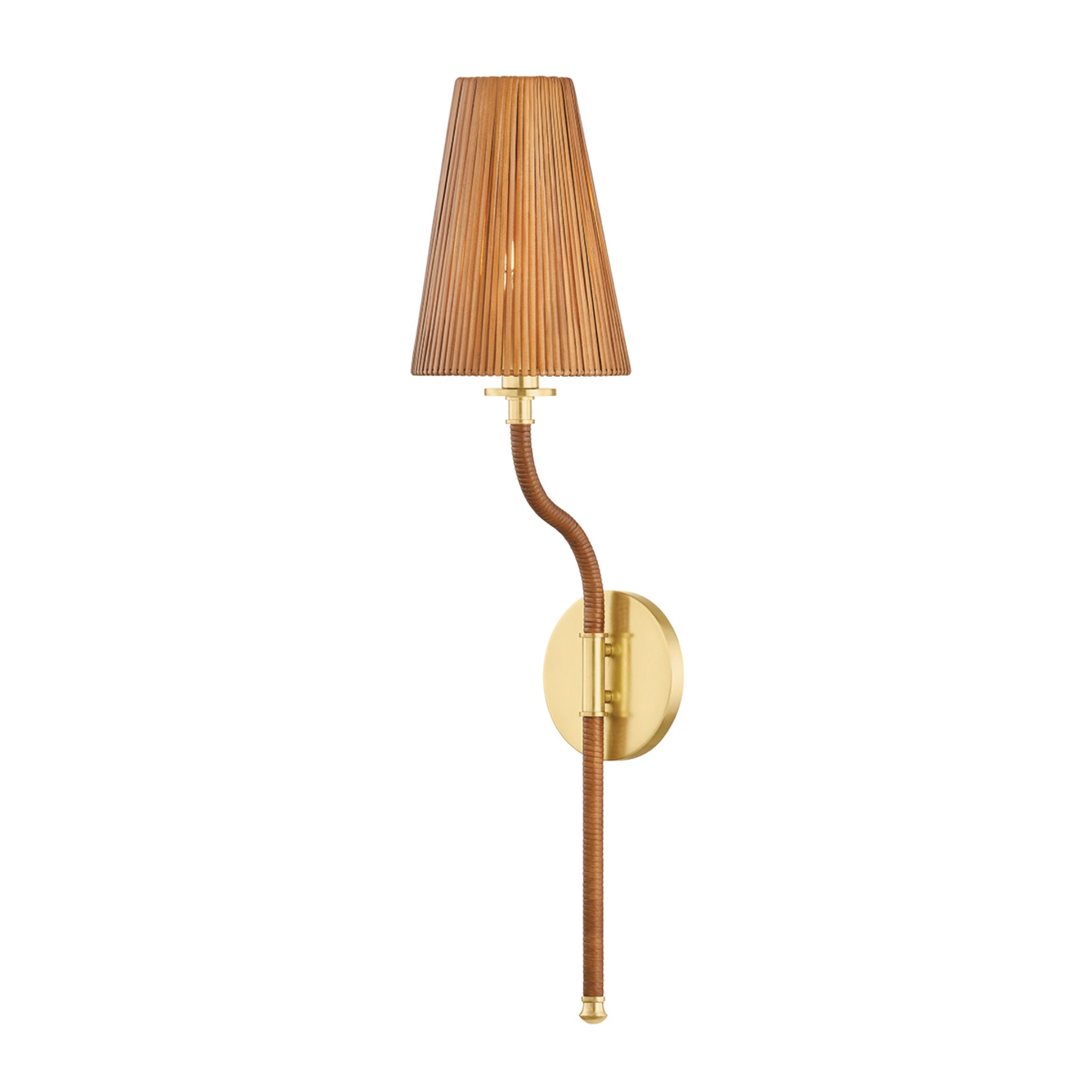 Atwood 1-Light Wall Sconce in Aged Brass 6W x 25.25H