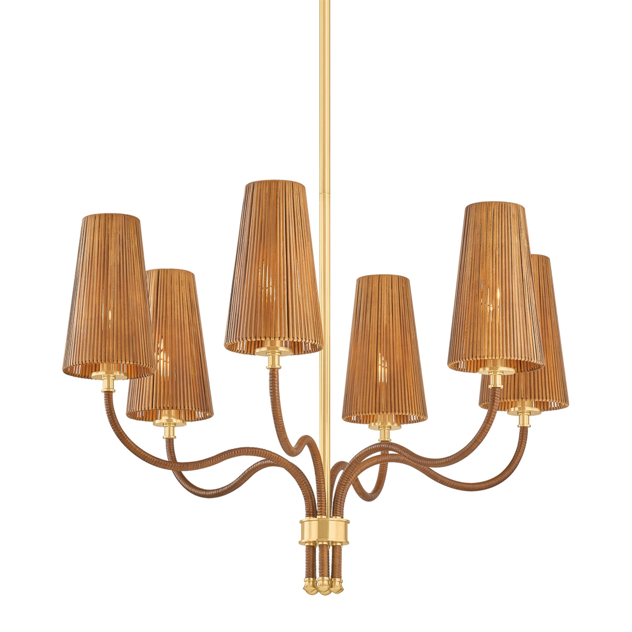 Atwood 6-Light Chandelier in Aged Brass 30W x 23H