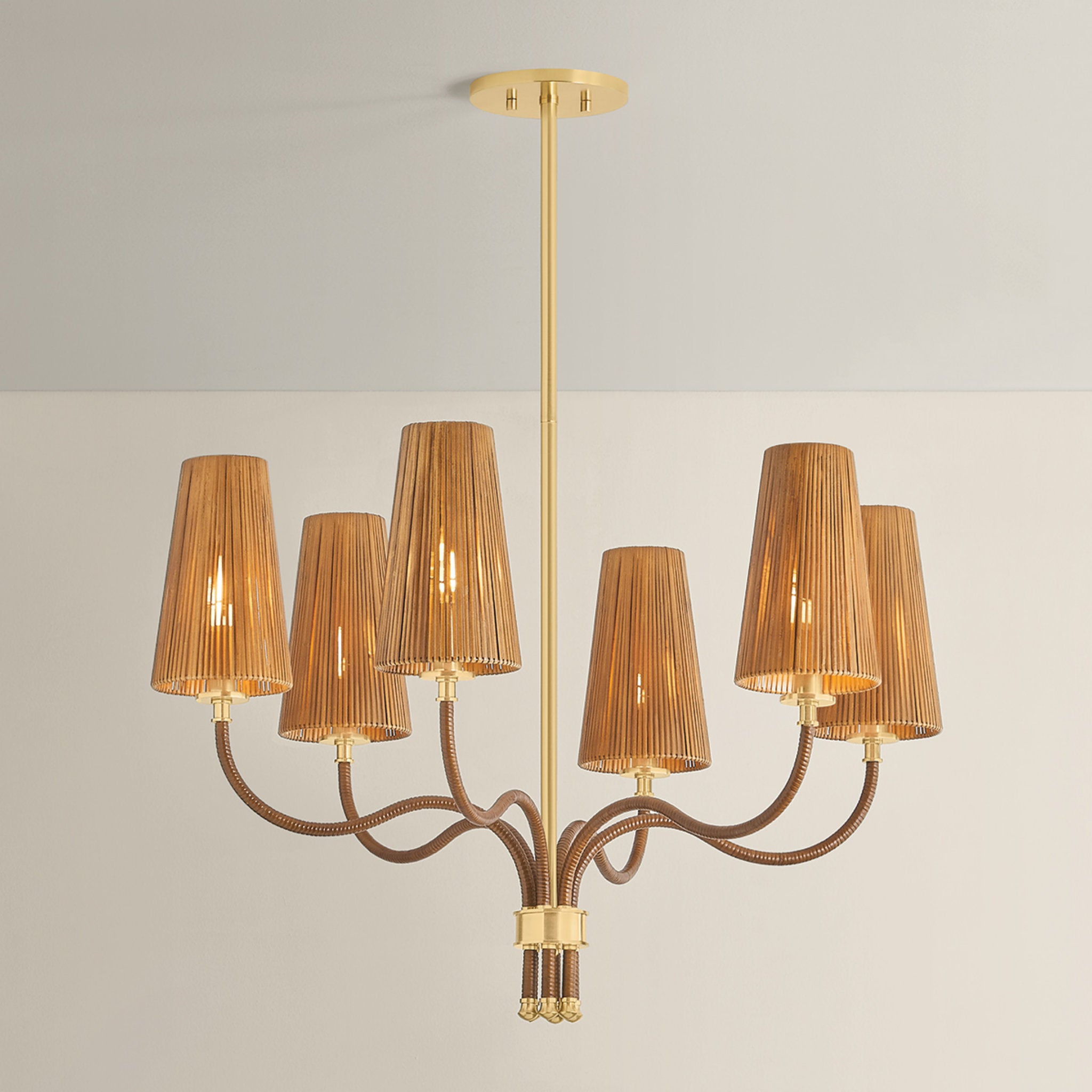 Atwood 6-Light Chandelier in Aged Brass 30W x 23H