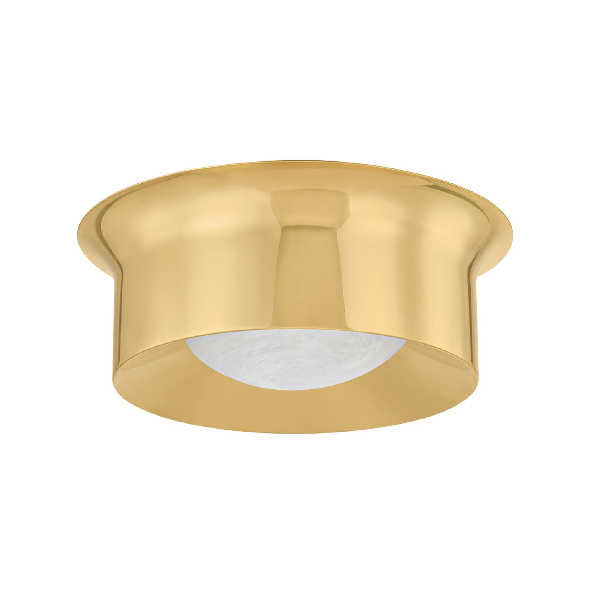 Noxon 1-Light Flush Mount in Aged Brass 13.75W x 5H