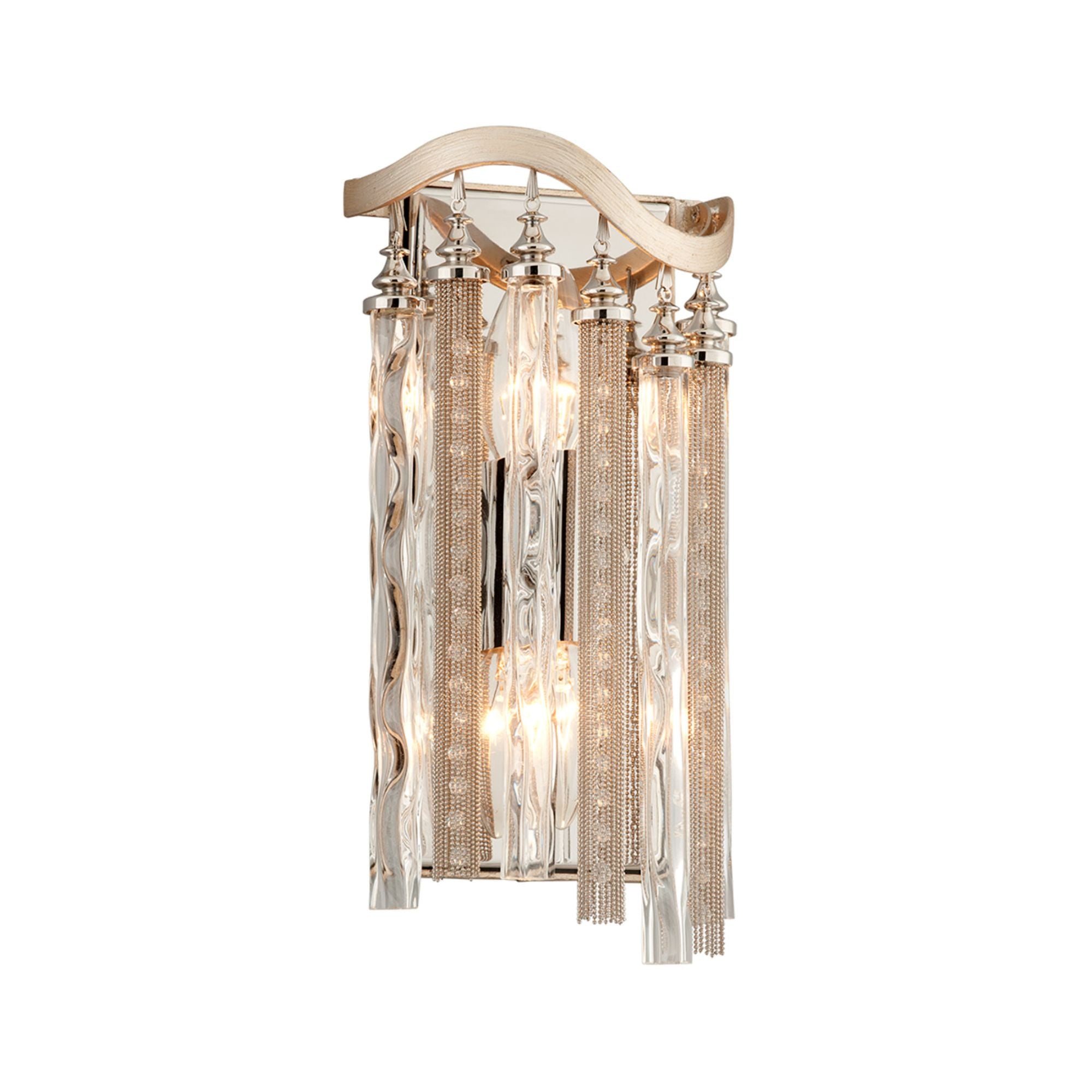 Chimera 2-Light Wall Sconce in Warm Silver Leaf 12.5W x 17.5H