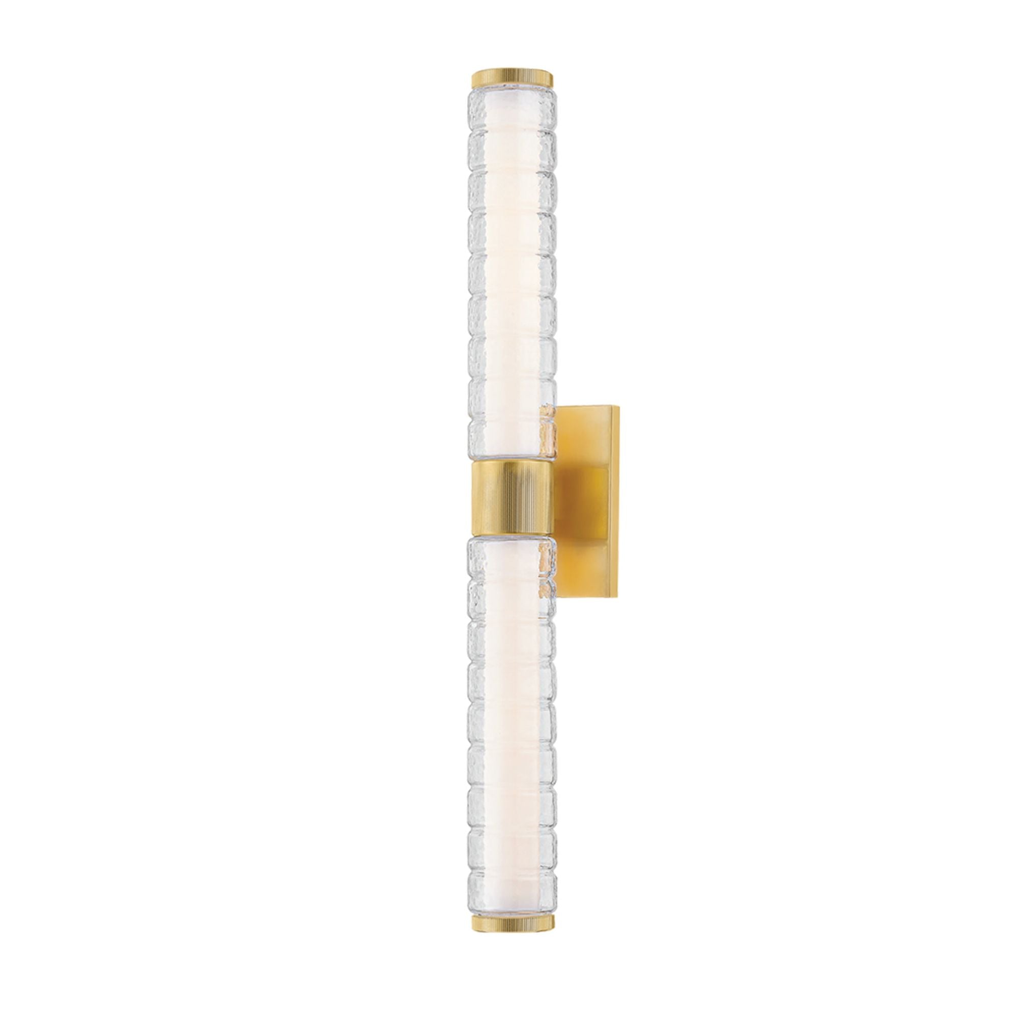 Castor 2-Light Bath and Vanity in Aged Brass 4.25W x 24.25H