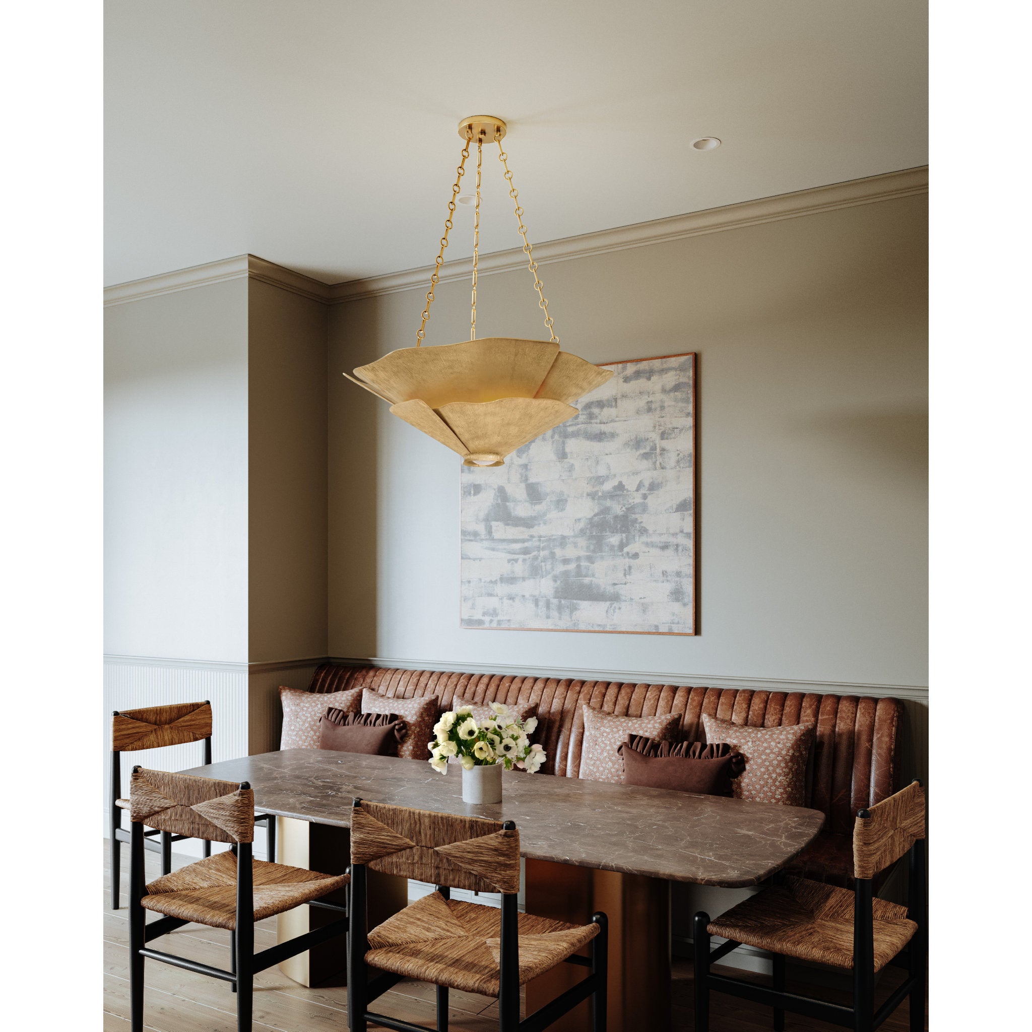 Spring Valley 5-Light Chandelier in Vintage Gold Leaf 36.5W x 11.75H