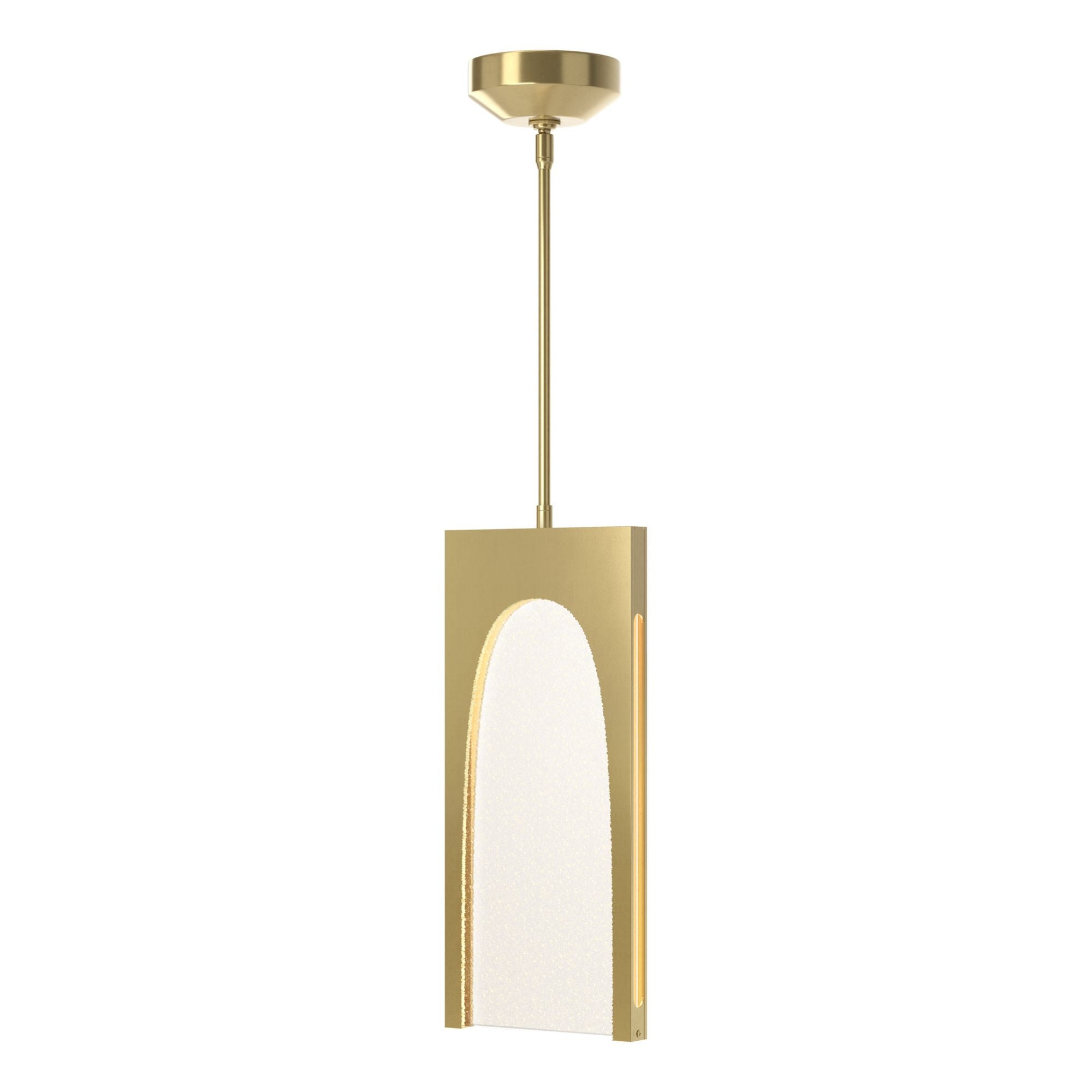Cypress 1-Light Pendant LED Seeded Clear Glass (II) in Modern Brass