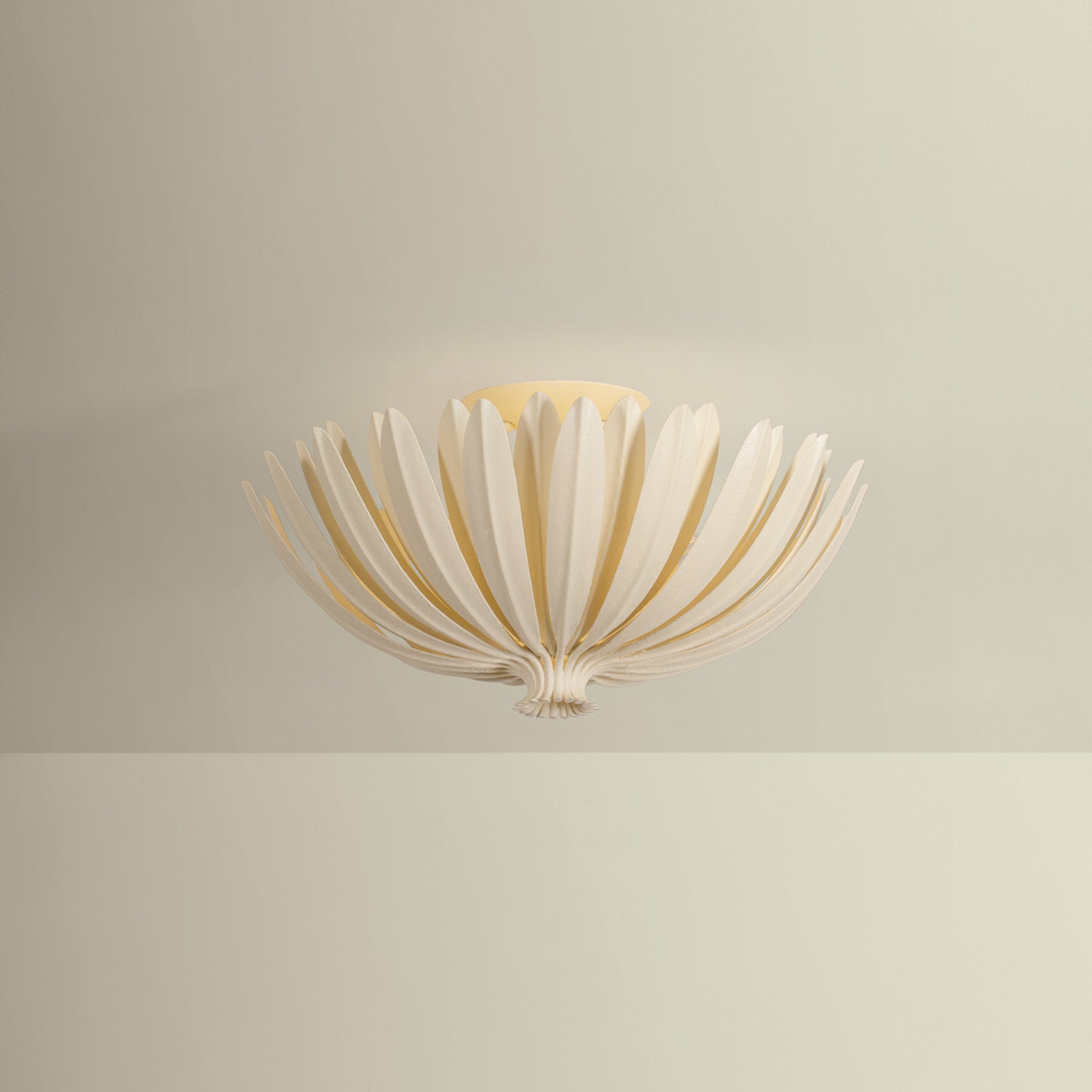 Whitfield 3-Light Semi Flush in Cream Plaster 18W x 9.25H