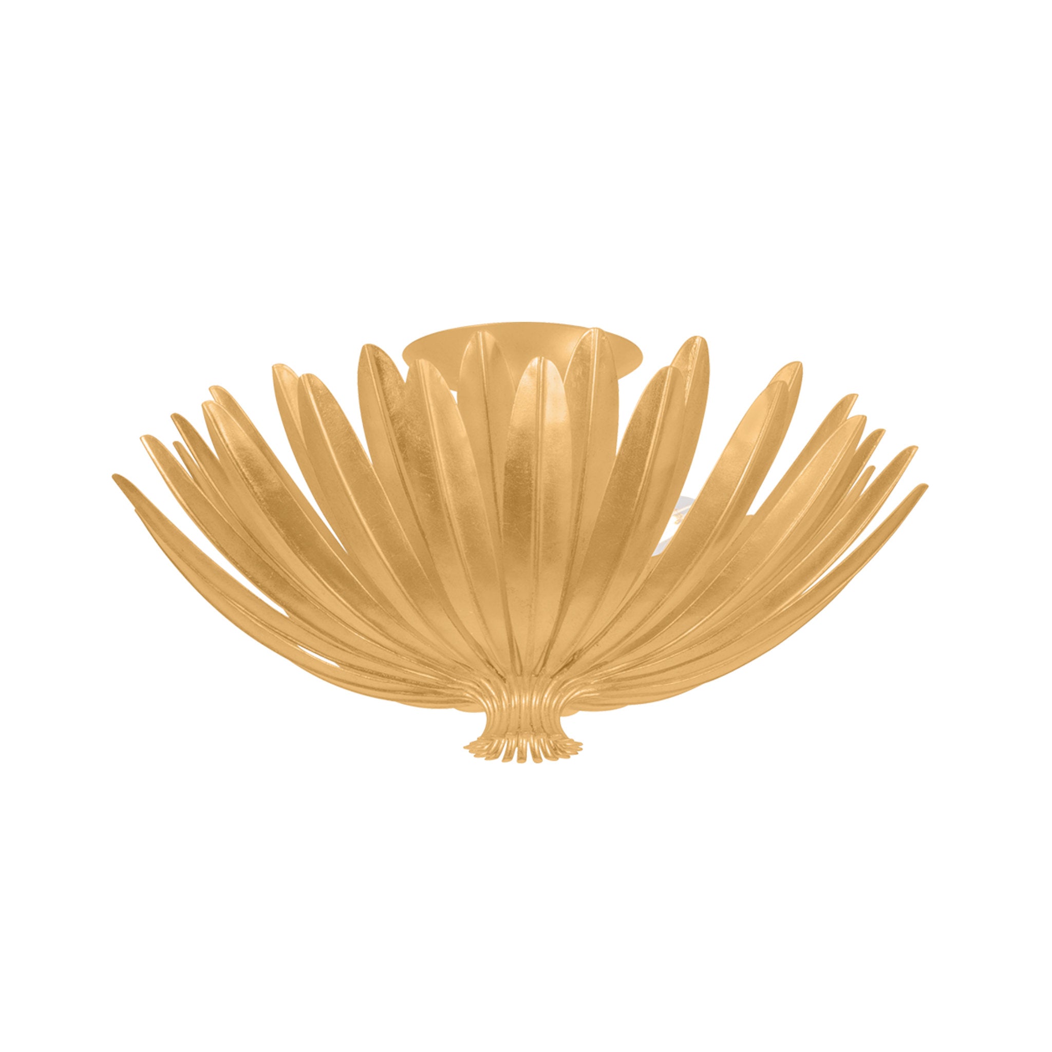 Whitfield 3-Light Semi Flush in Vintage Gold Leaf 18W x 9.25H