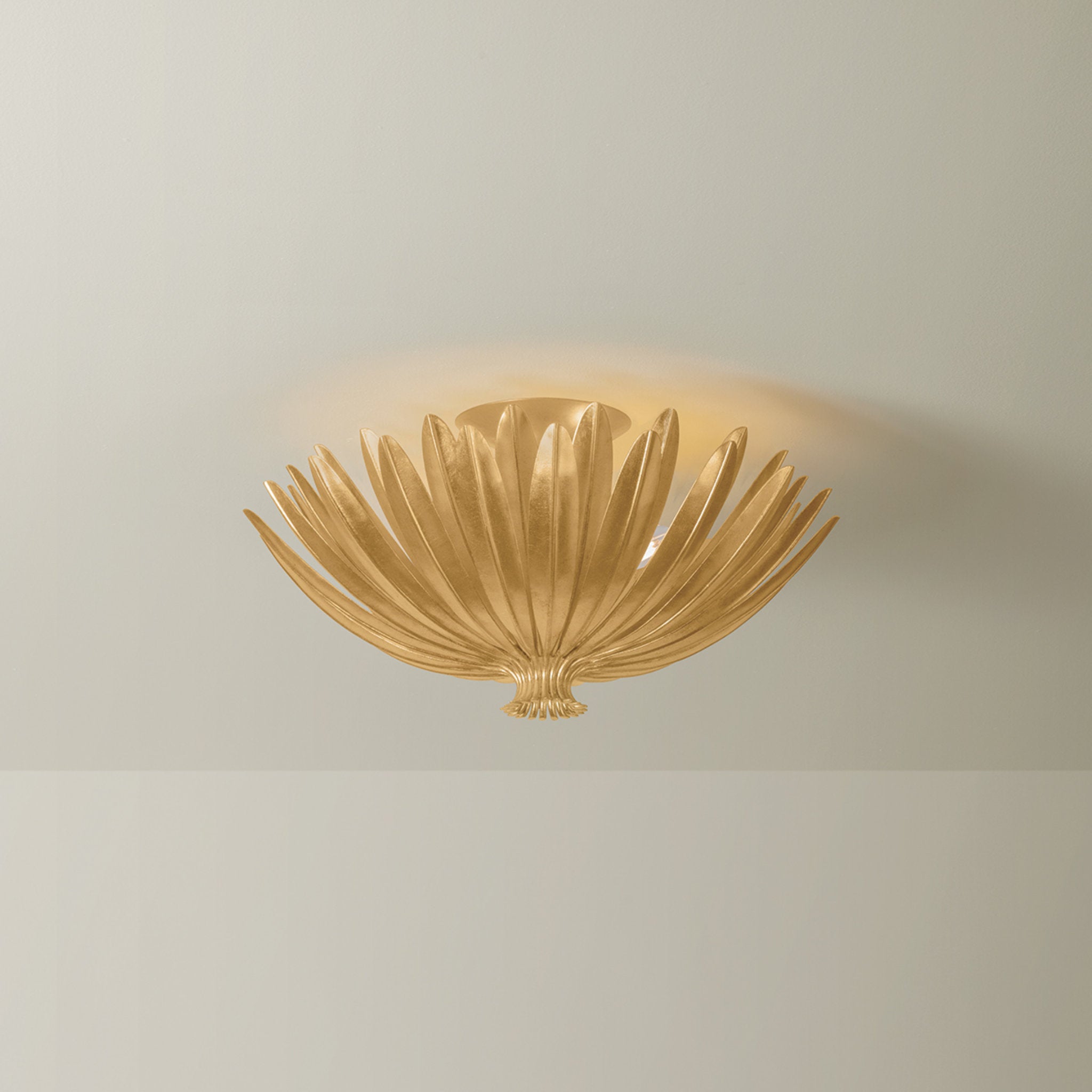 Whitfield 3-Light Semi Flush in Vintage Gold Leaf 18W x 9.25H