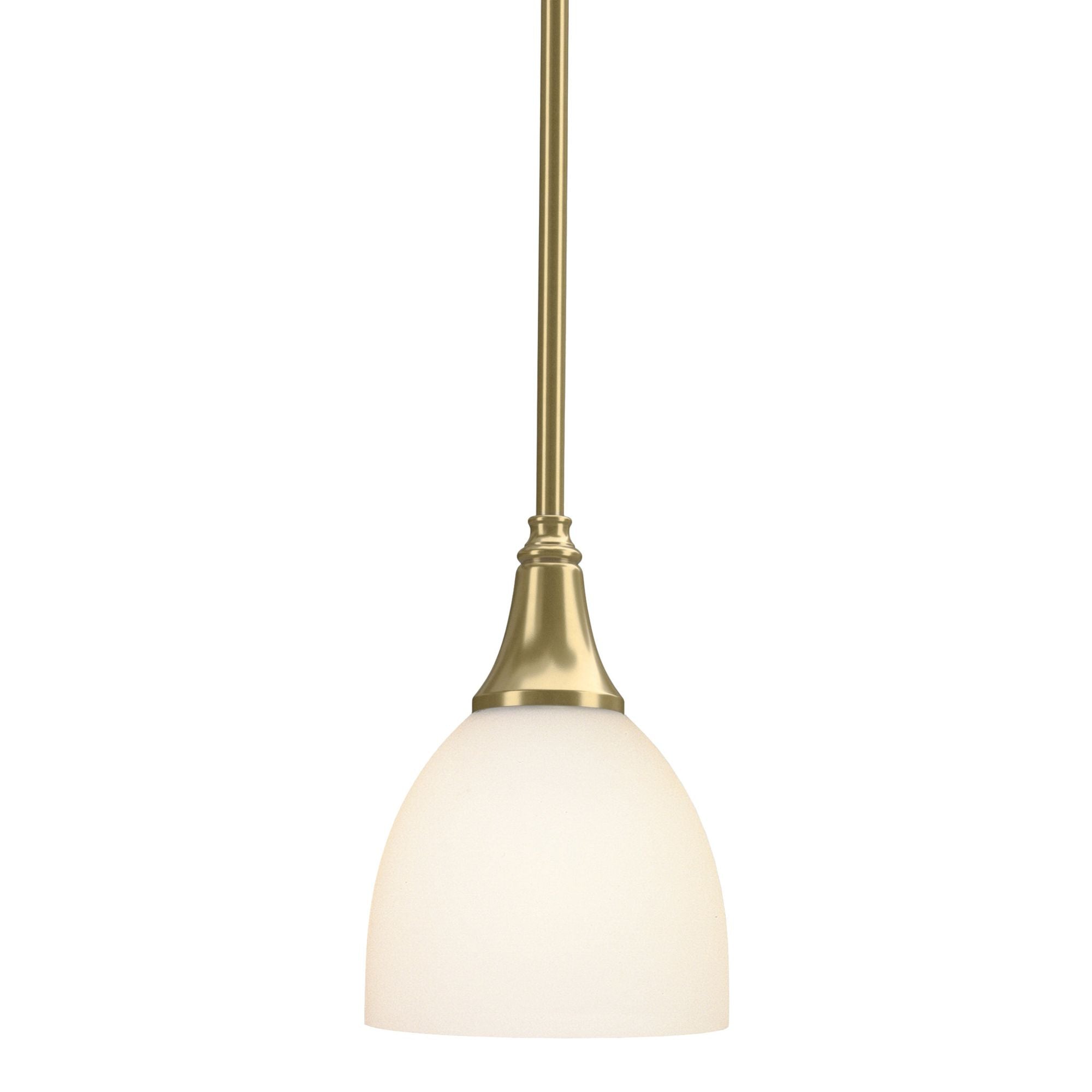 Trumpet Opal Glass Mini Pendant 1-Light Opal Glass (GG) in Modern Brass