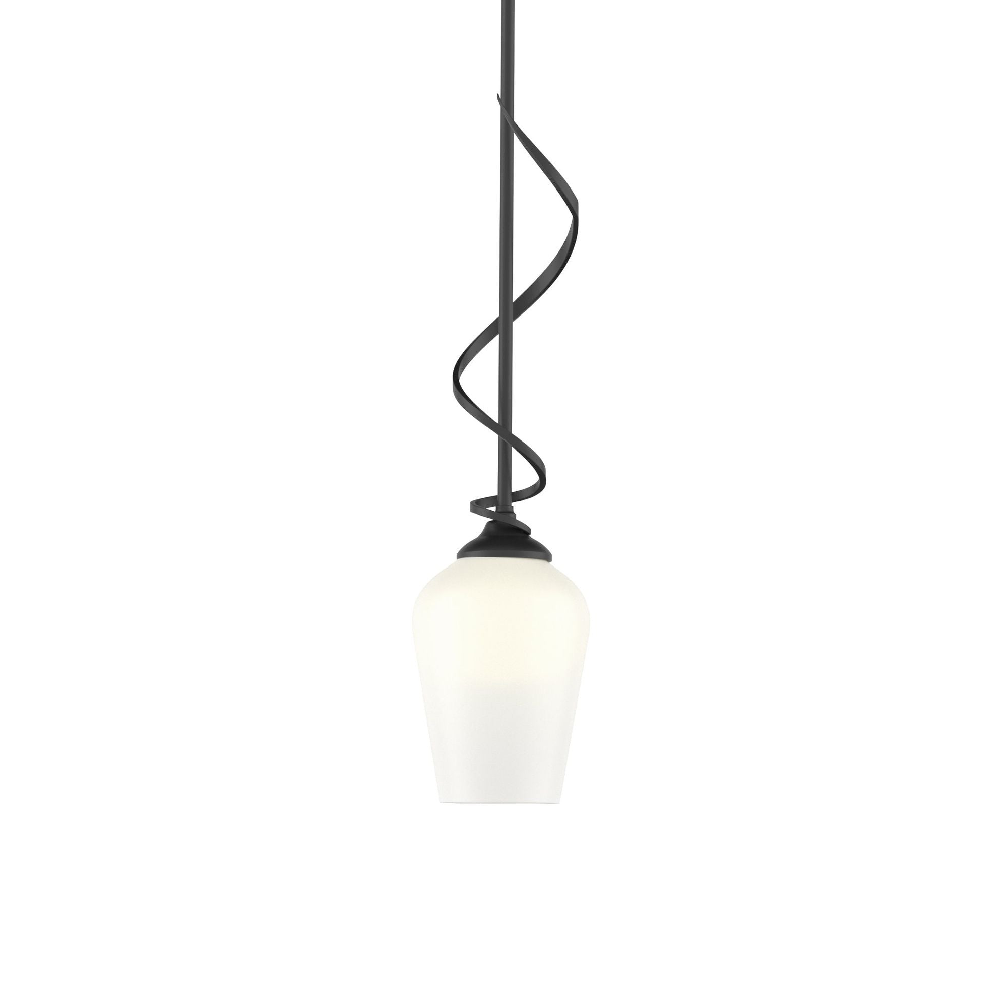 Flora Down Light Mini Pendant 1-Light Opal Glass (GG) in Black