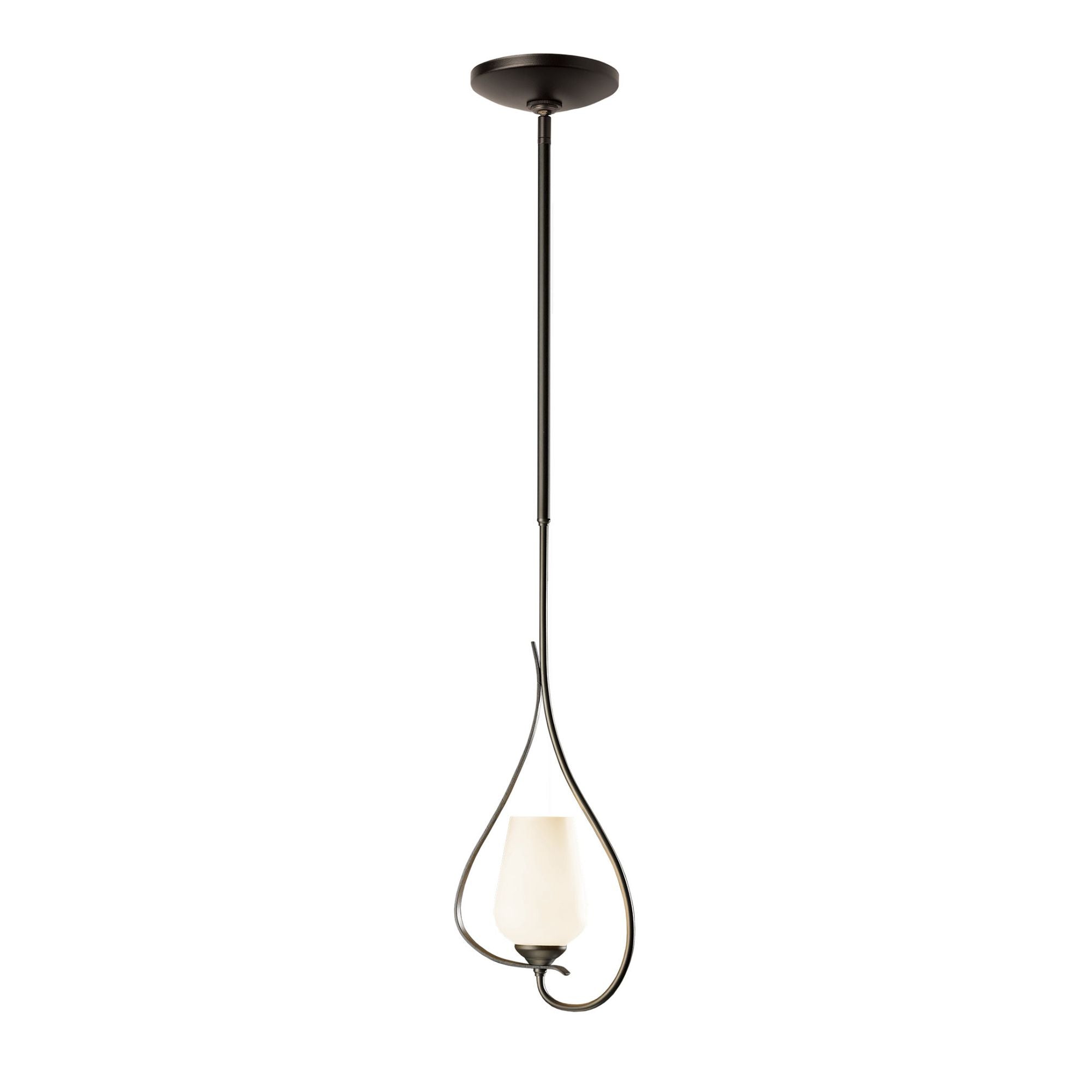 Flora Up Light Mini Pendant 1-Light Opal Glass (GG) in Dark Smoke