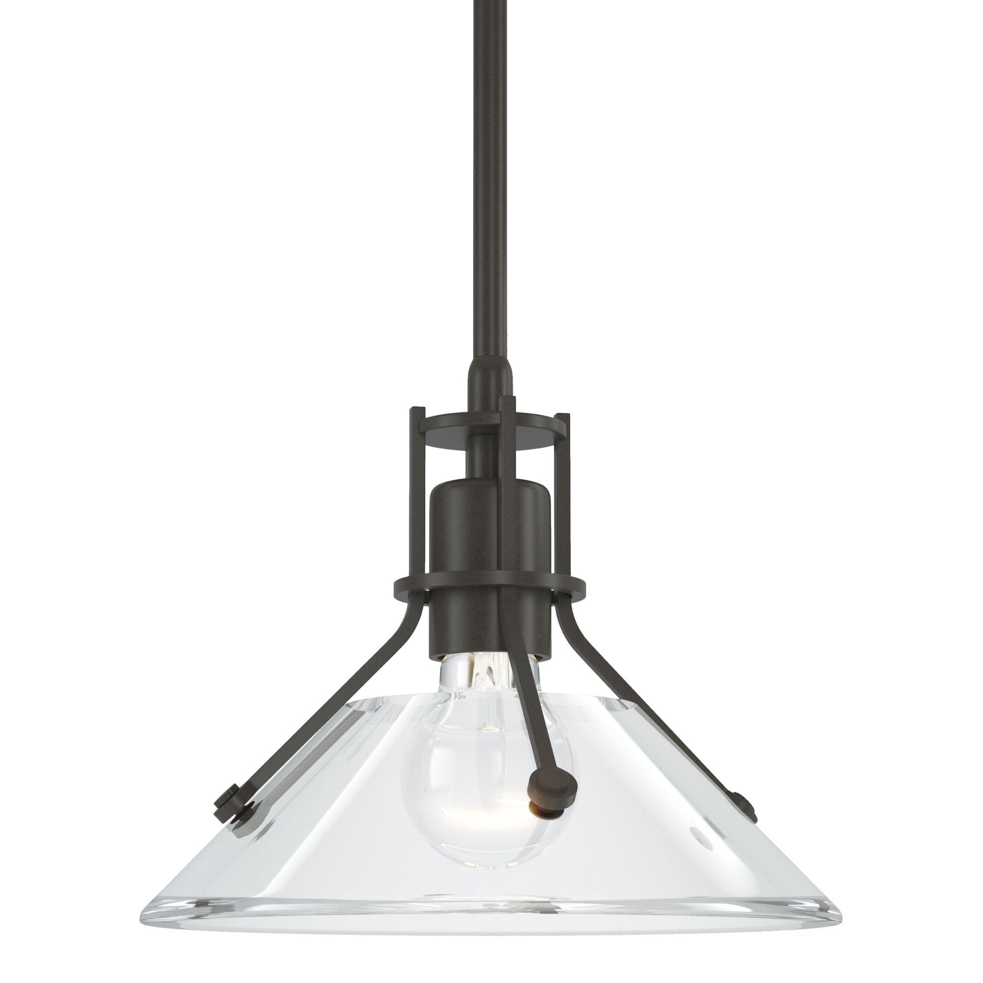 Henry Clear Glass Mini Pendant 1-Light Clear Glass (ZM) in Dark Smoke