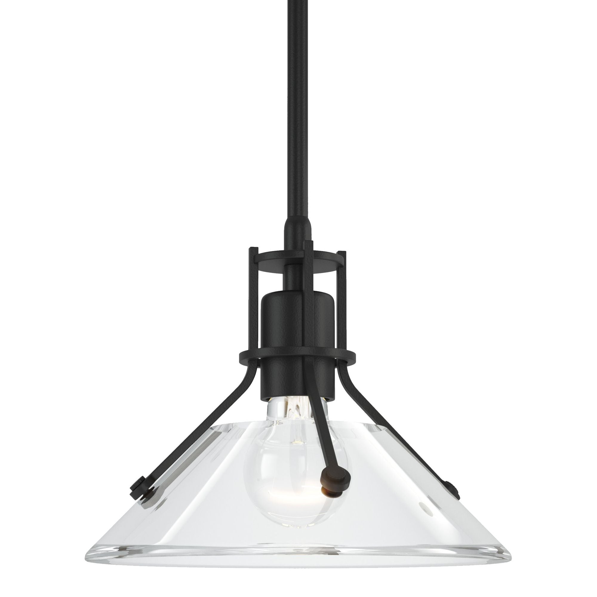 Henry Clear Glass Mini Pendant 1-Light Clear Glass (ZM) in Black