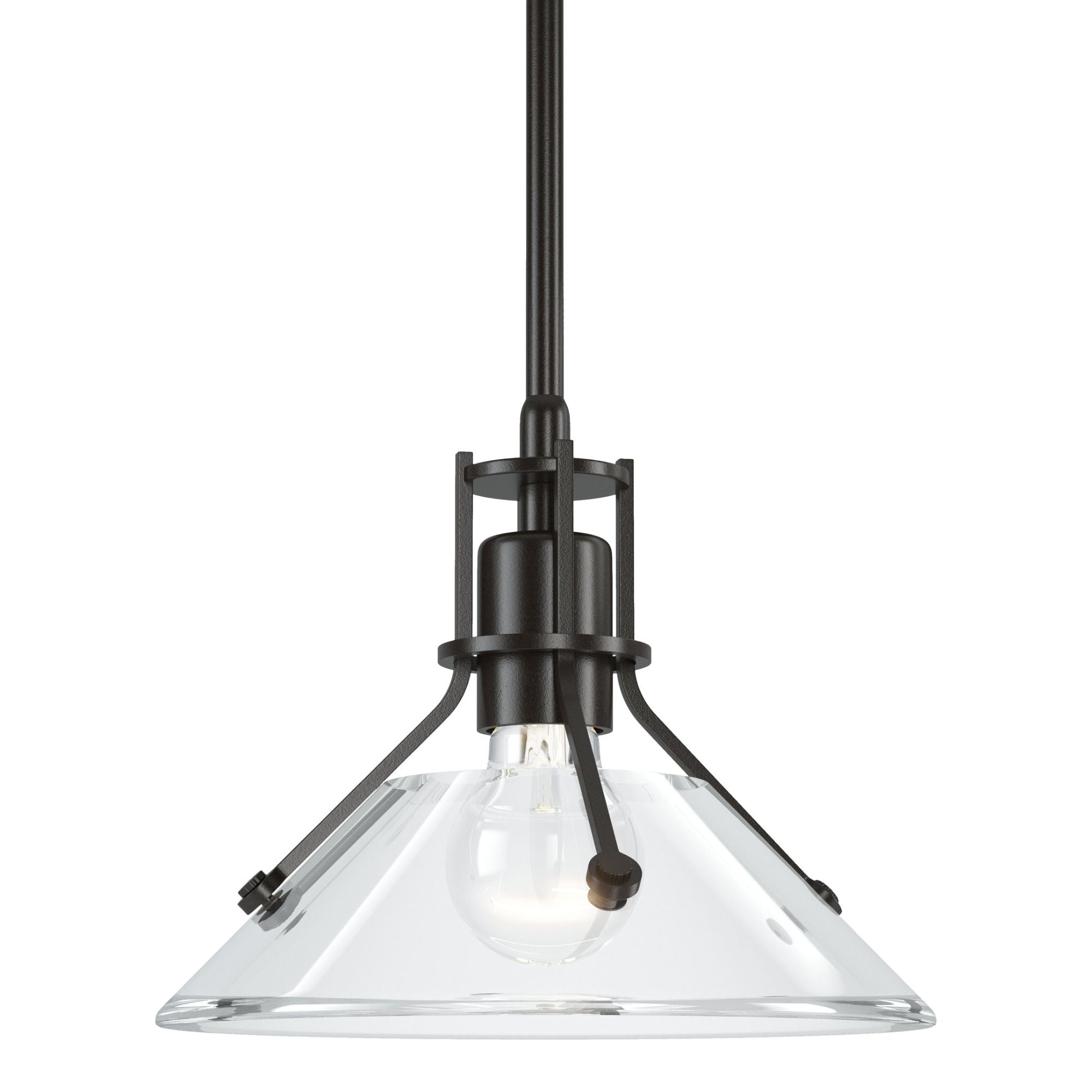 Henry Clear Glass Mini Pendant 1-Light Clear Glass (ZM) in Oil Rubbed Bronze