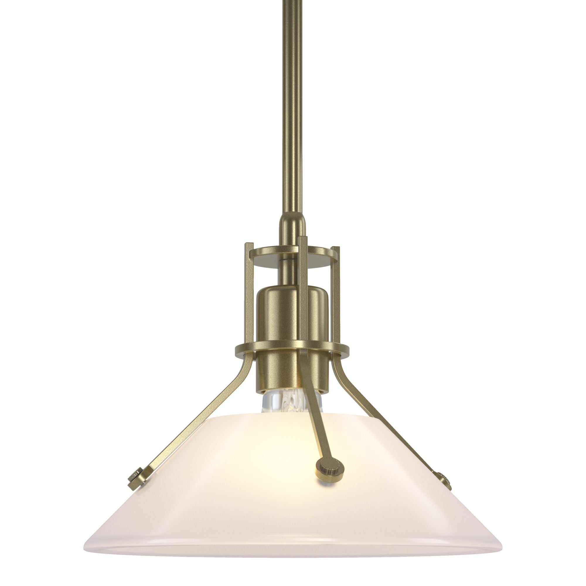 Henry Frosted Glass Mini Pendant 1-Light Frosted Glass (FD) in Modern Brass