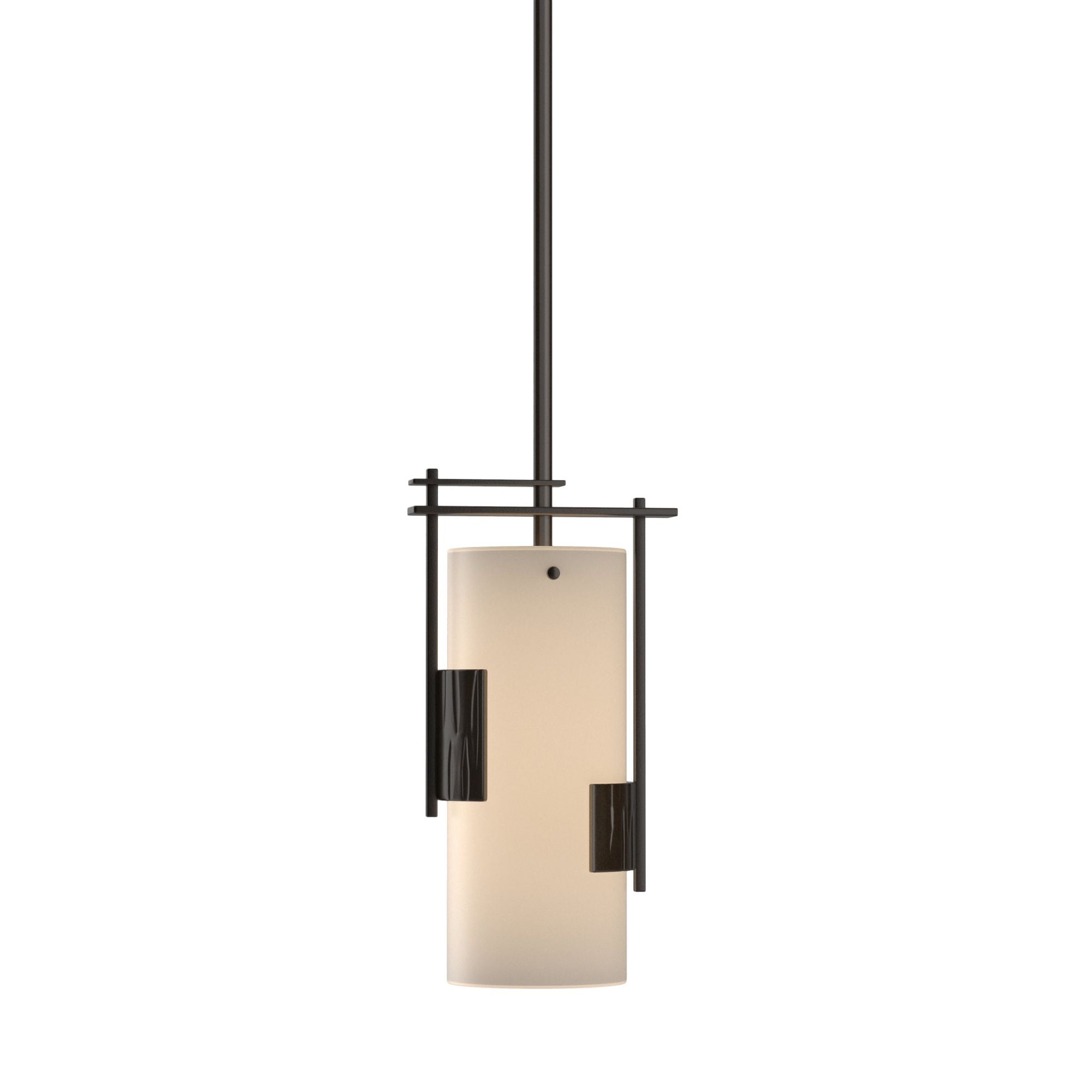 Fullered Impressions Mini Pendant 1-Light Opal Glass (GG) in Oil Rubbed Bronze